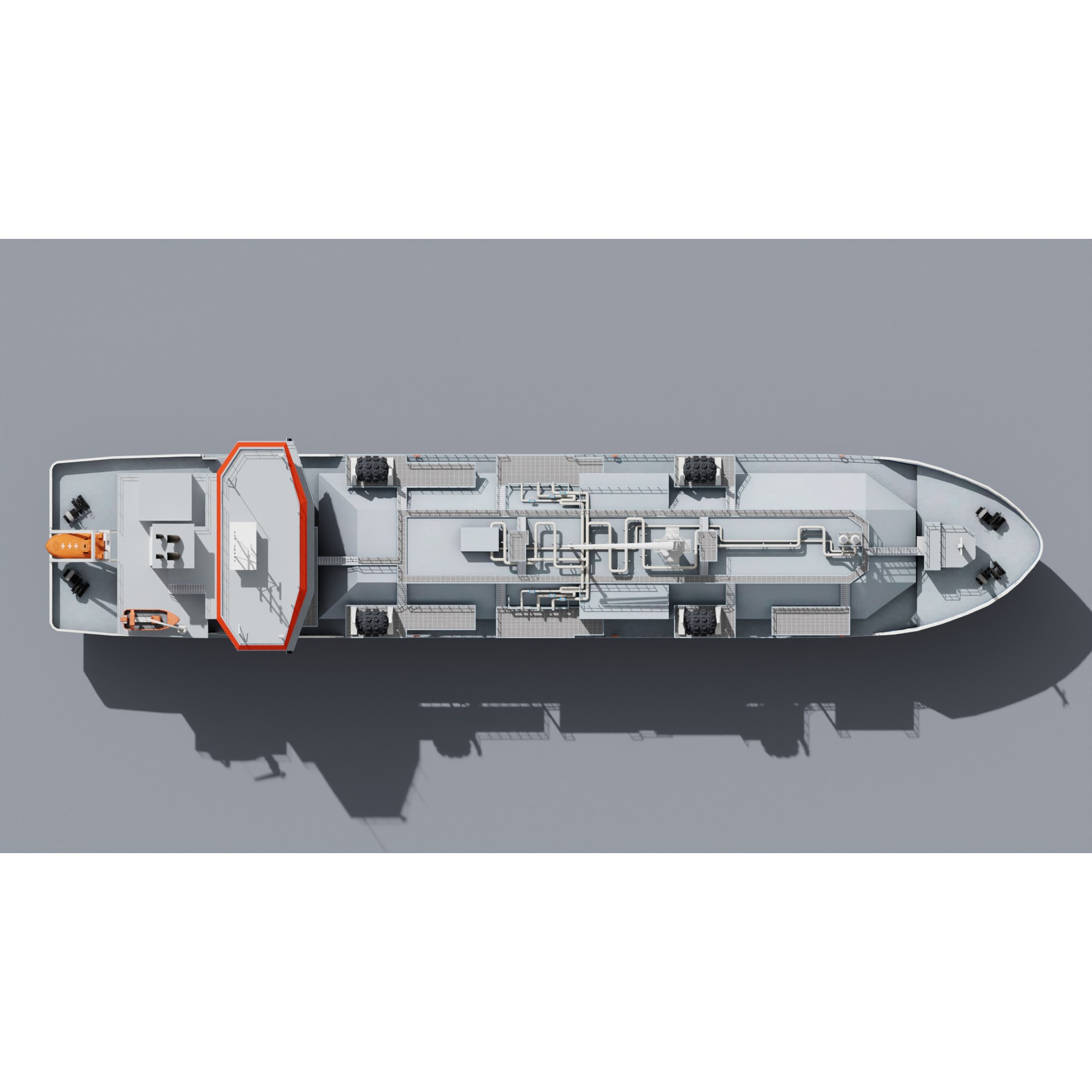 LNG Bunkering Vessel - Low-Poly Game-Ready 3D Model - View 7