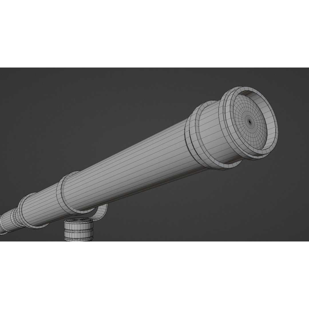 Galileo Telescope 3D Model – Low Poly Antique Design, FBX, OBJ, Blender - View 13