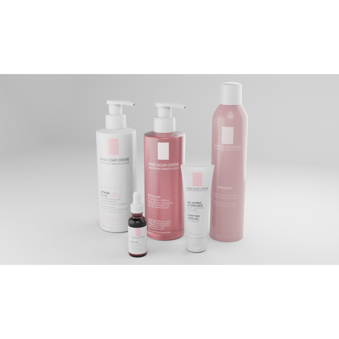 Cosmetic Bottle and Tube Set 3D Model – Low Poly Game Asset, Blender - View 4