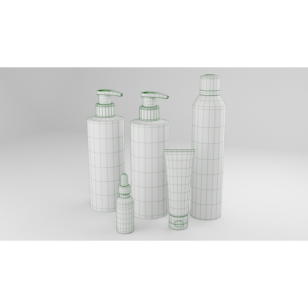 Cosmetic Bottle and Tube Set 3D Model – Low Poly Game Asset, Blender - View 44