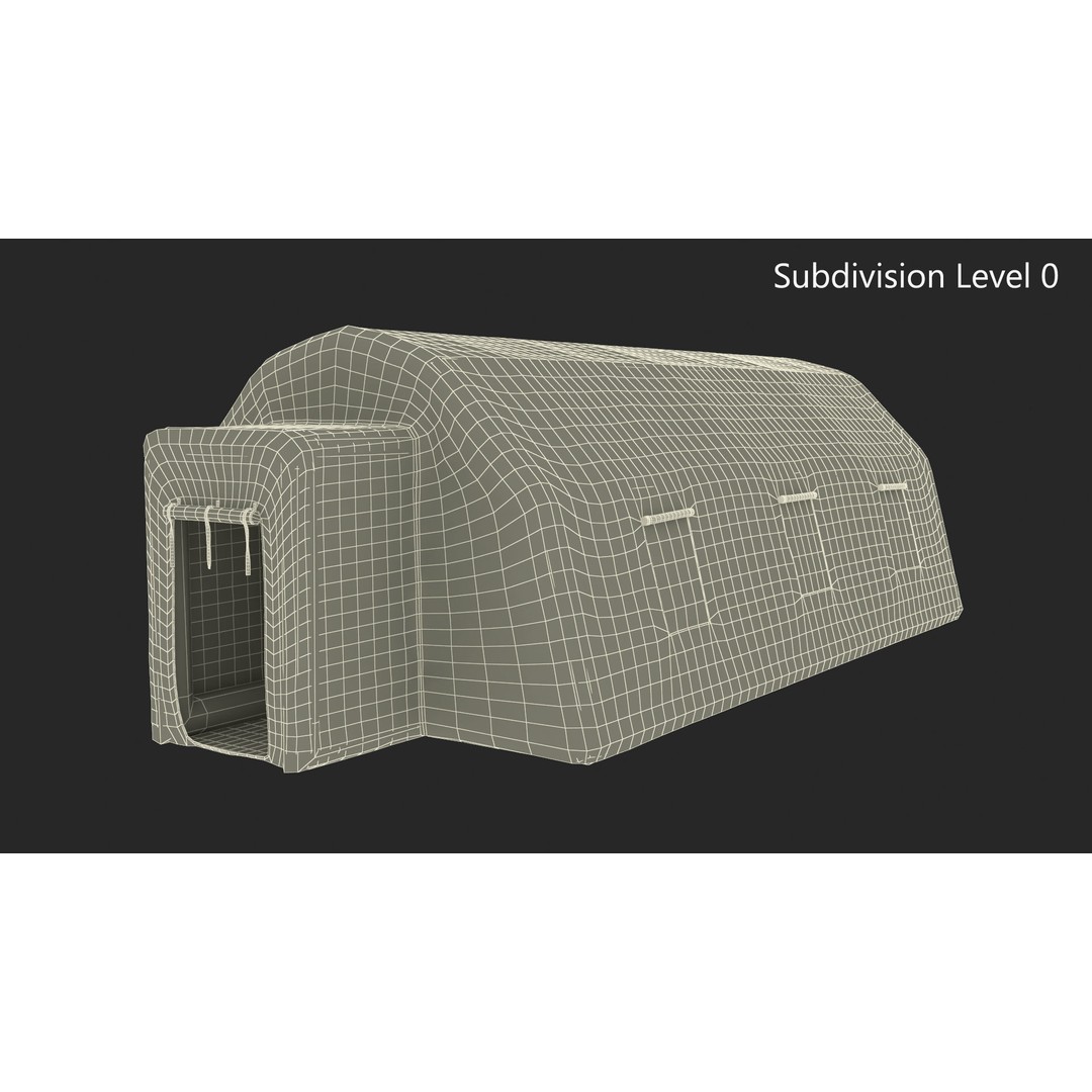 Blue Inflatable Medical Tent 3D Model – PBR Emergency Shelter, FBX - View 12