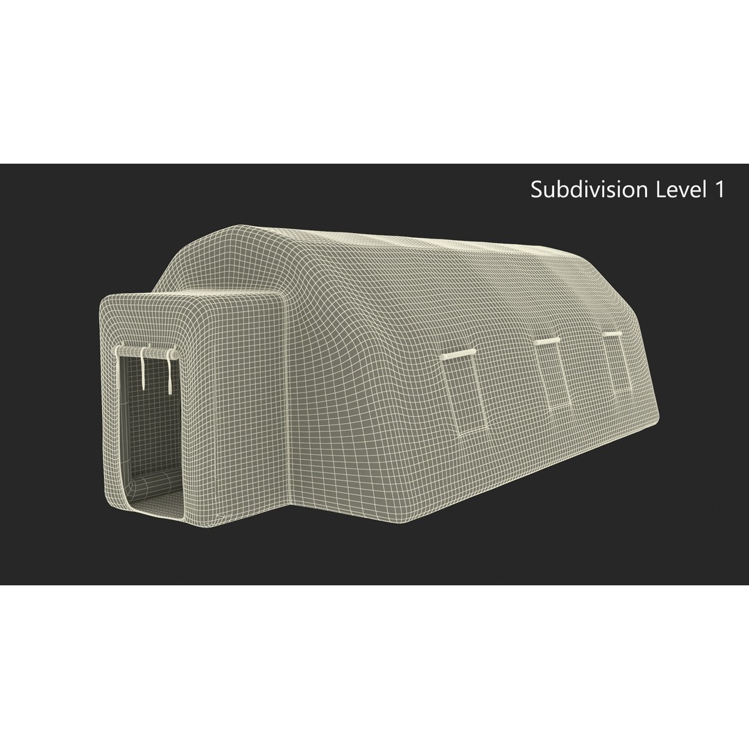 Blue Inflatable Medical Tent 3D Model – PBR Emergency Shelter, FBX - View 13