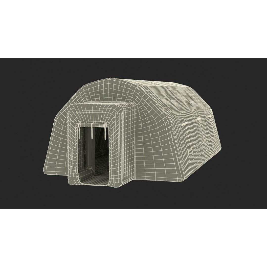 Blue Inflatable Medical Tent 3D Model – PBR Emergency Shelter, FBX - View 21