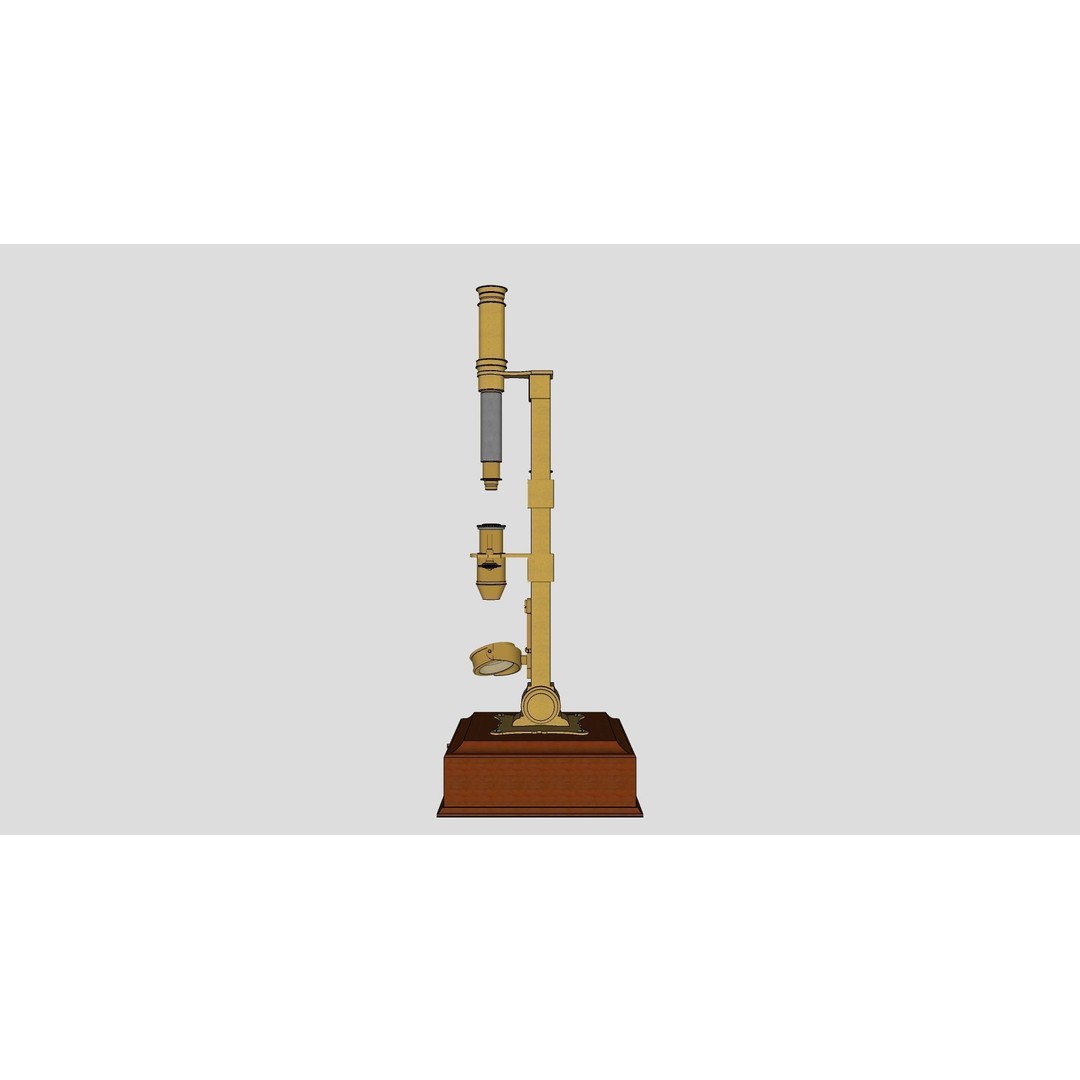 1780 Microscope 3D Model – Vintage Laboratory Asset, FBX - View 10