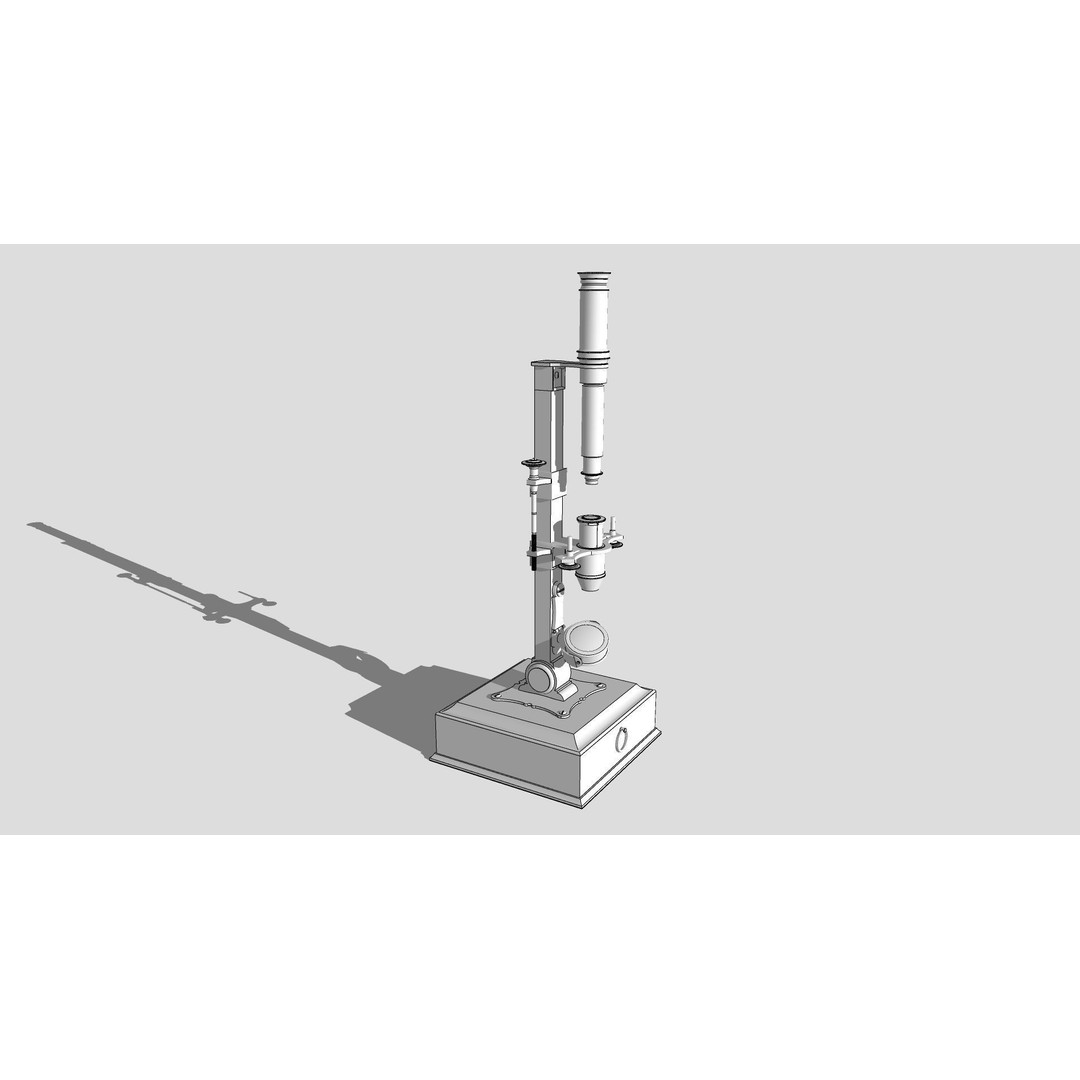 1780 Microscope 3D Model – Vintage Laboratory Asset, FBX - View 12
