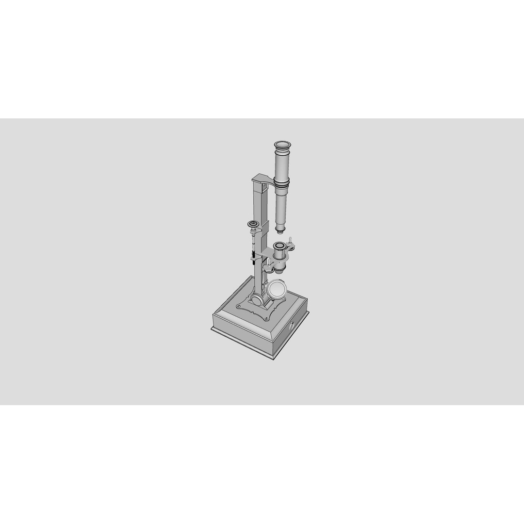 1780 Microscope 3D Model – Vintage Laboratory Asset, FBX - View 13