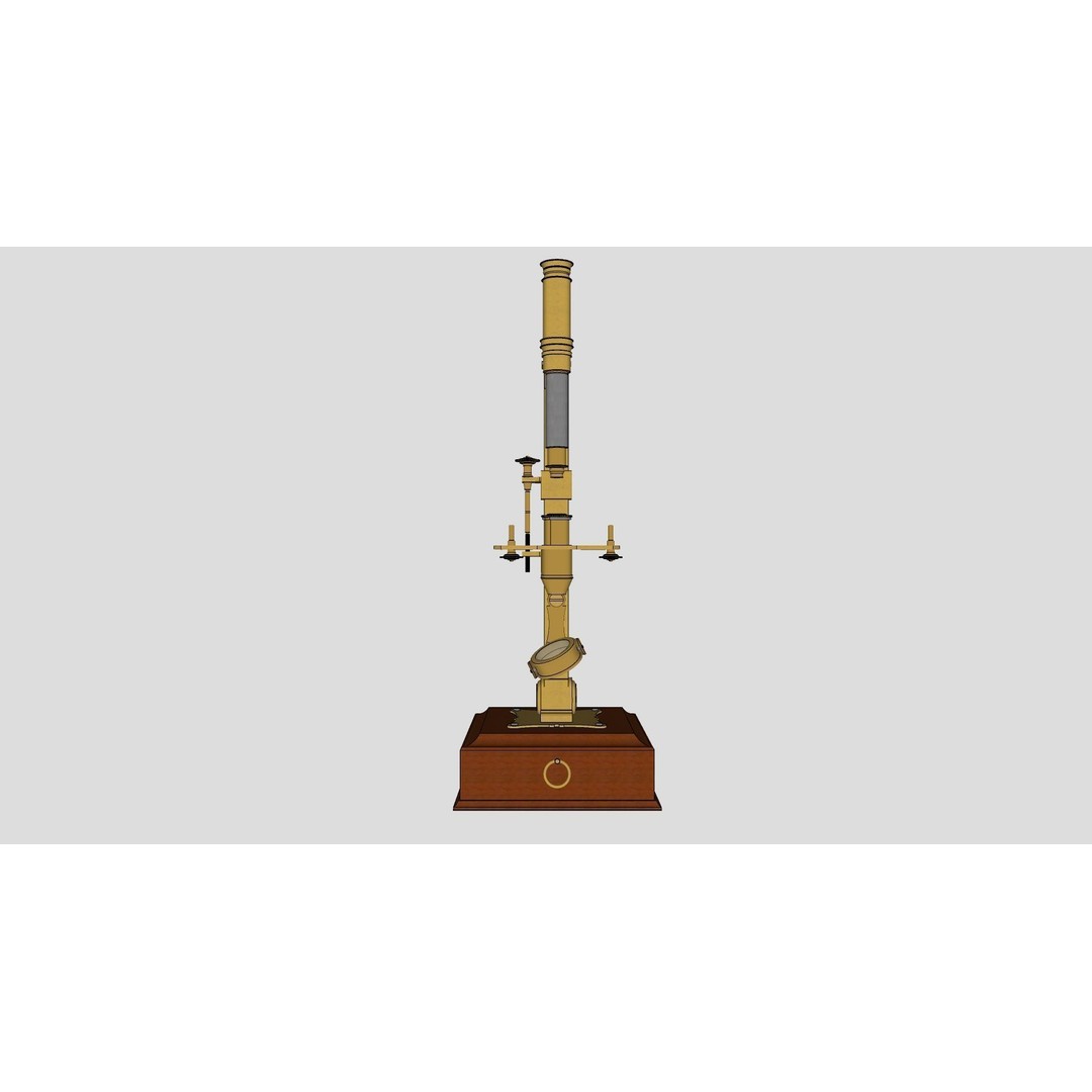 1780 Microscope 3D Model – Vintage Laboratory Asset, FBX - View 6