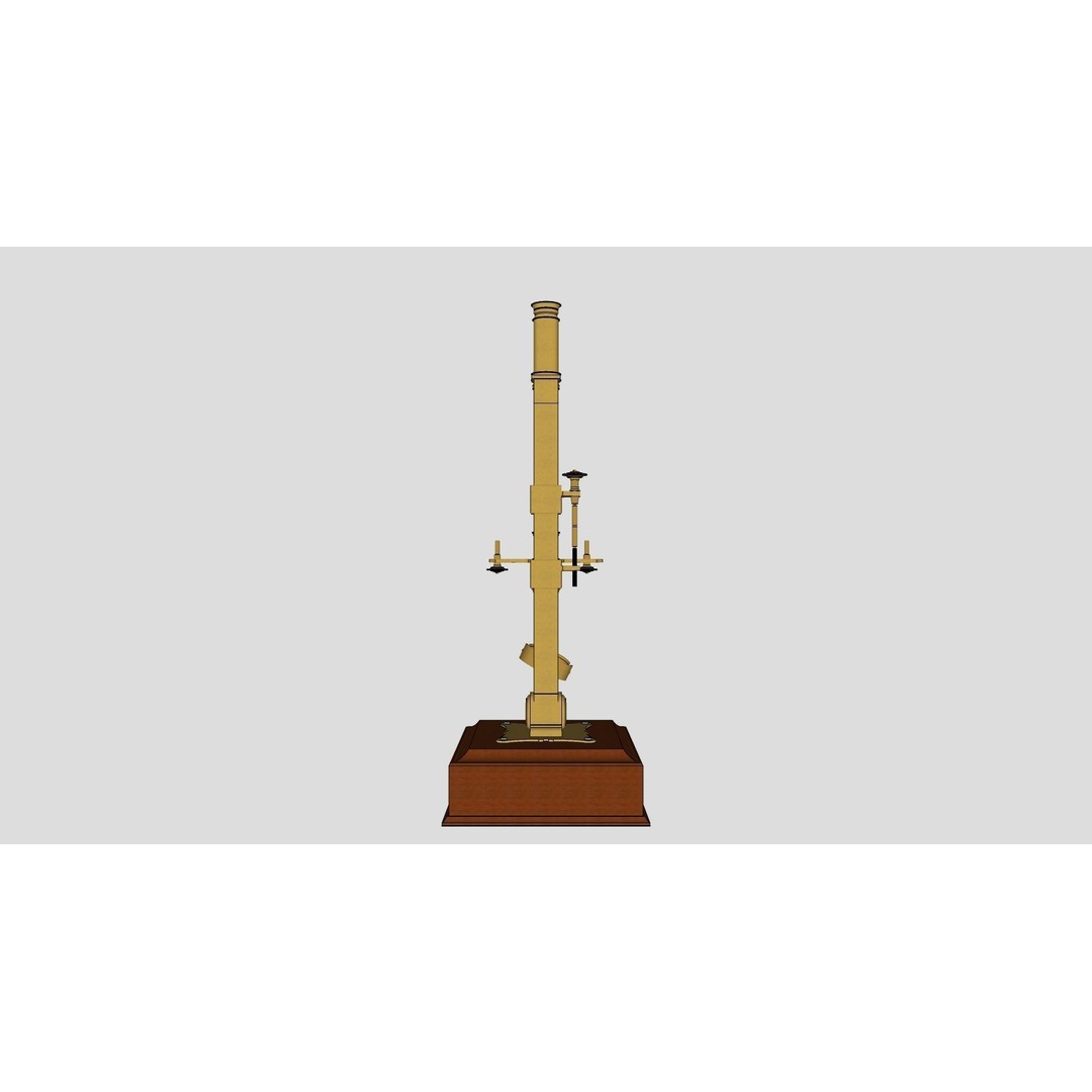 1780 Microscope 3D Model – Vintage Laboratory Asset, FBX - View 7