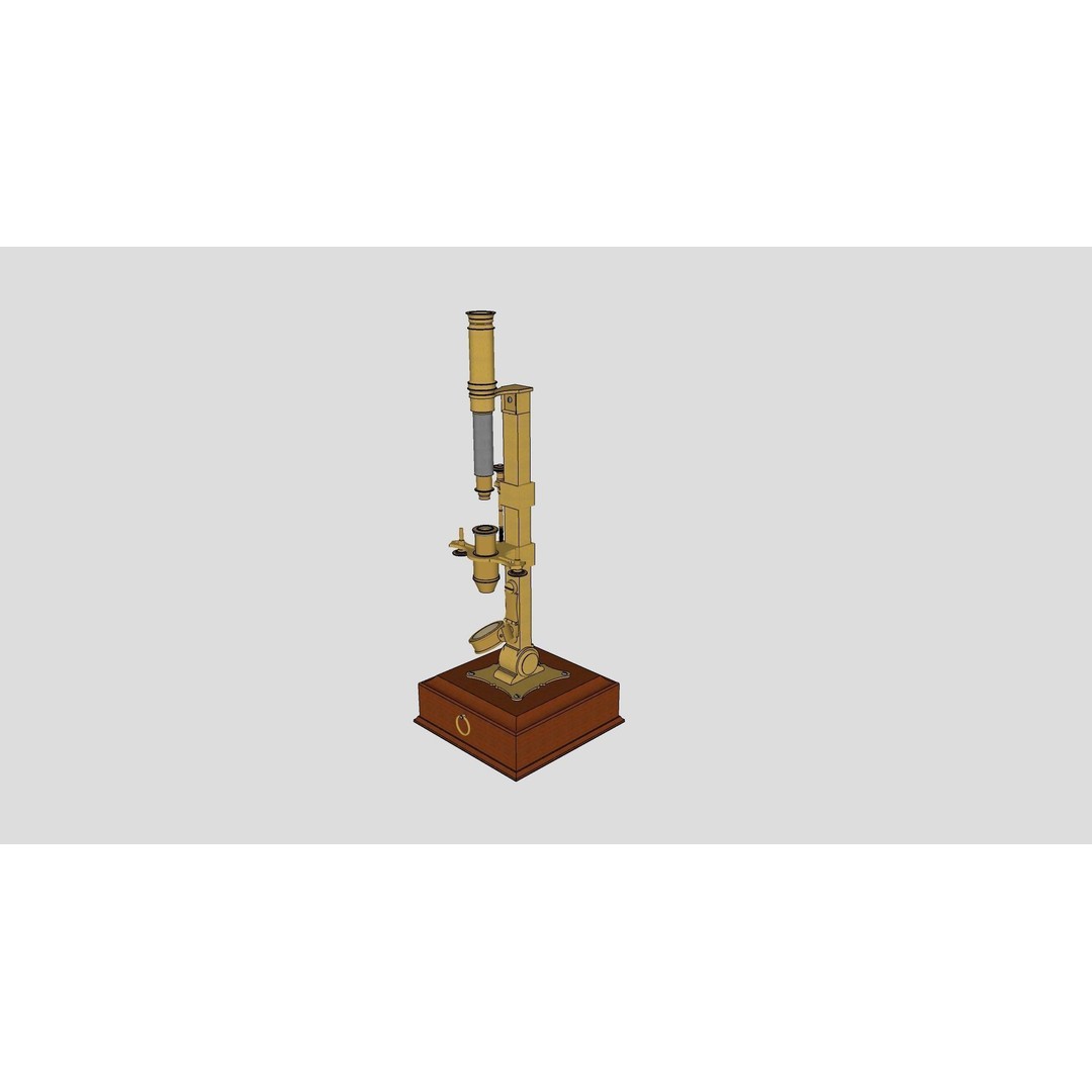 1780 Microscope 3D Model – Vintage Laboratory Asset, FBX - View 8