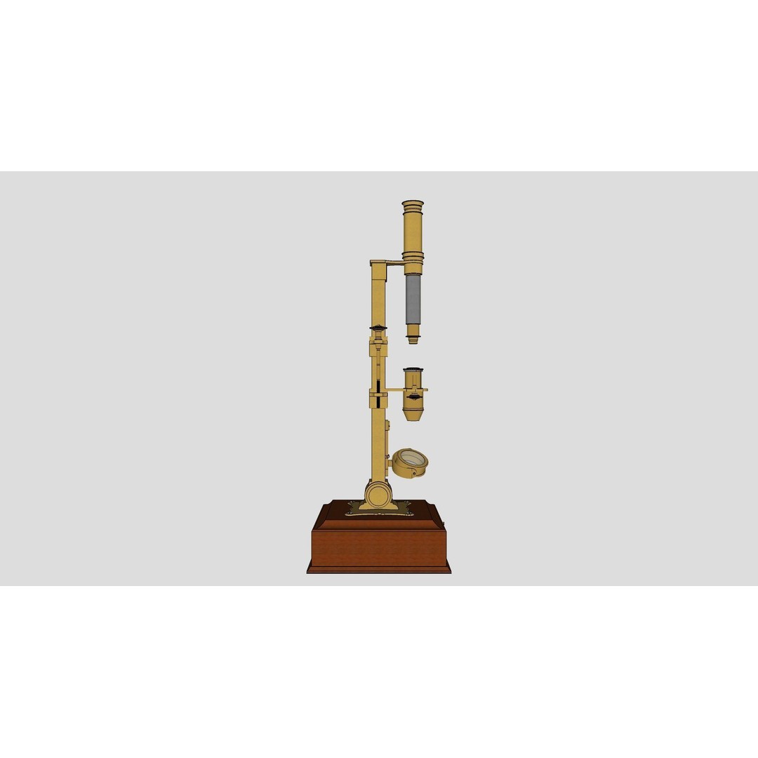 1780 Microscope 3D Model – Vintage Laboratory Asset, FBX - View 9