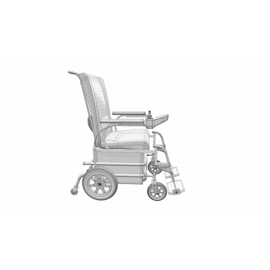 Electric Wheelchair 3D Model – High Poly PBR Asset for Medical Visualization - View 14
