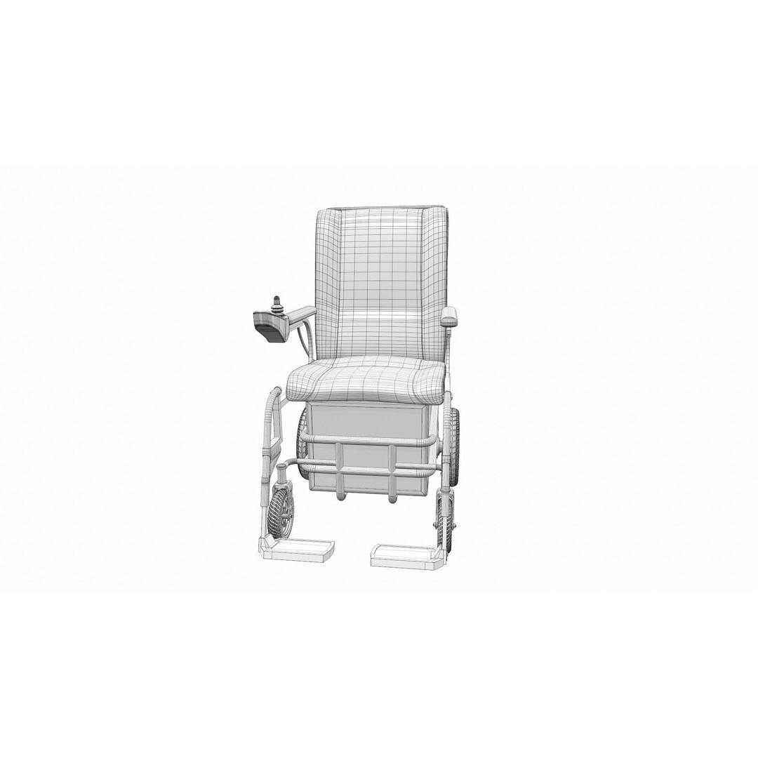 Electric Wheelchair 3D Model – High Poly PBR Asset for Medical Visualization - View 15