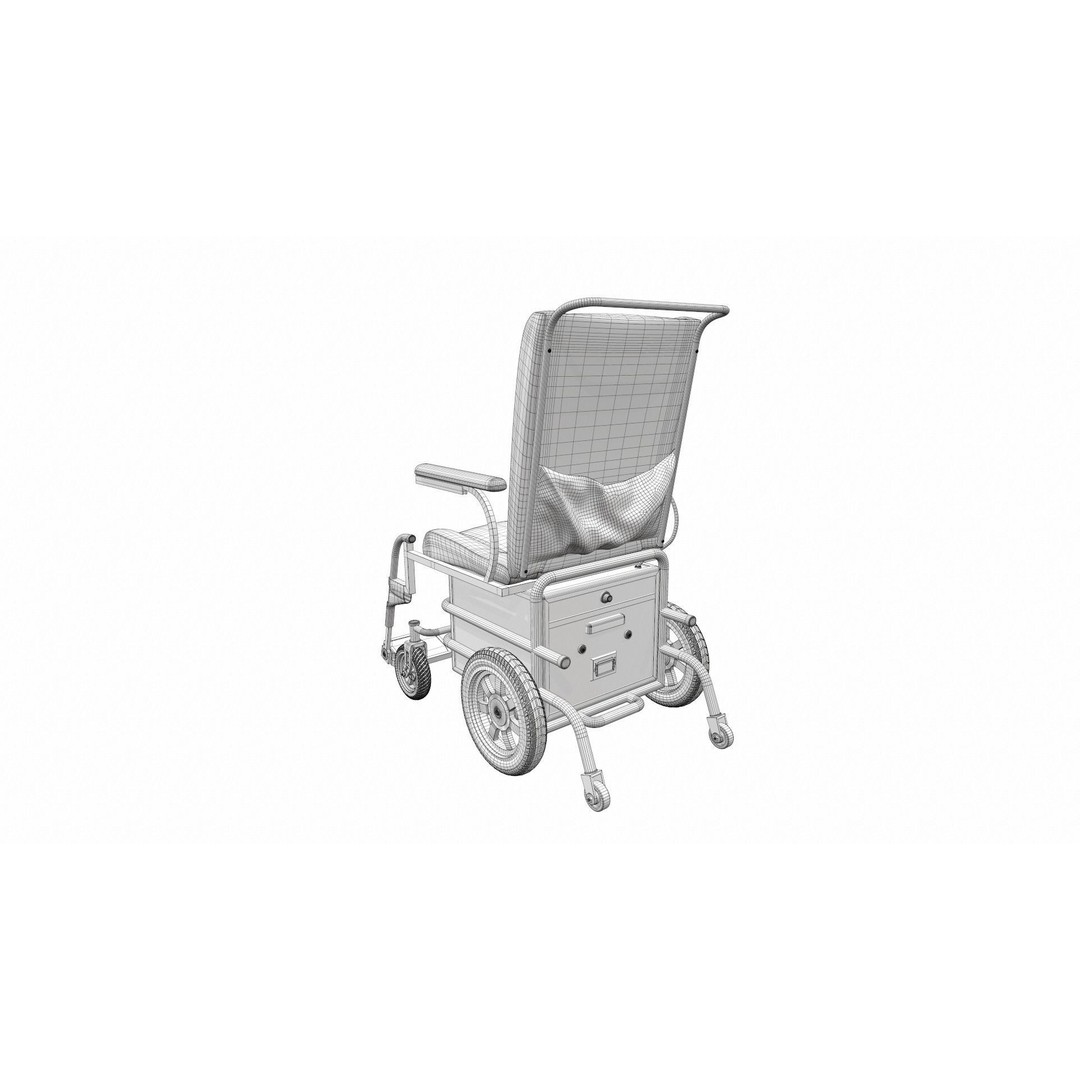 Electric Wheelchair 3D Model – High Poly PBR Asset for Medical Visualization - View 16