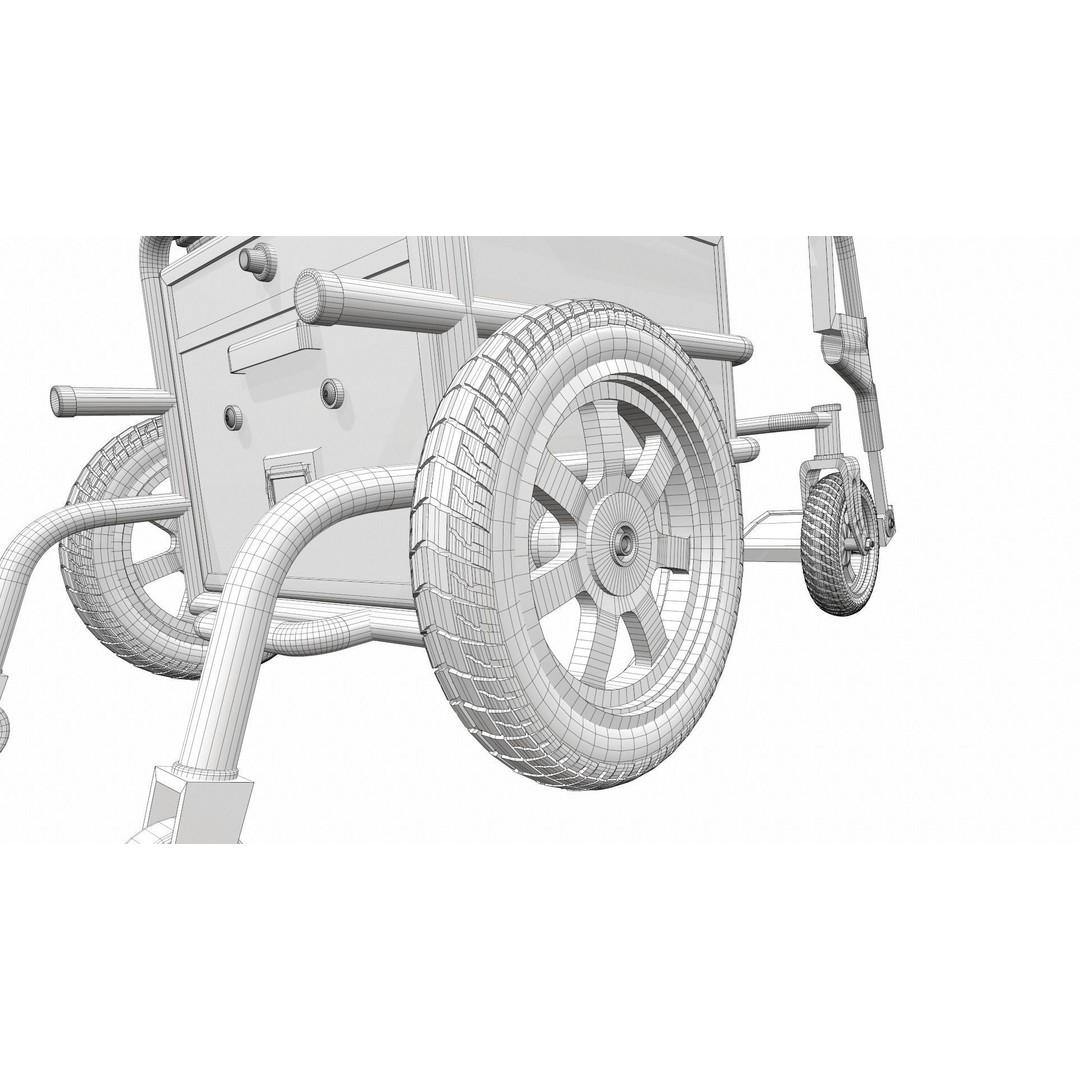 Electric Wheelchair 3D Model – High Poly PBR Asset for Medical Visualization - View 21