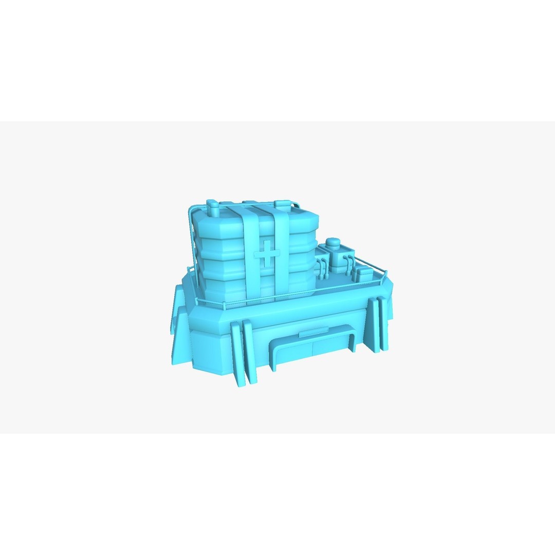 SciFi Hospital 3D Model – Low Poly Exterior Design, FBX, OBJ - View 11
