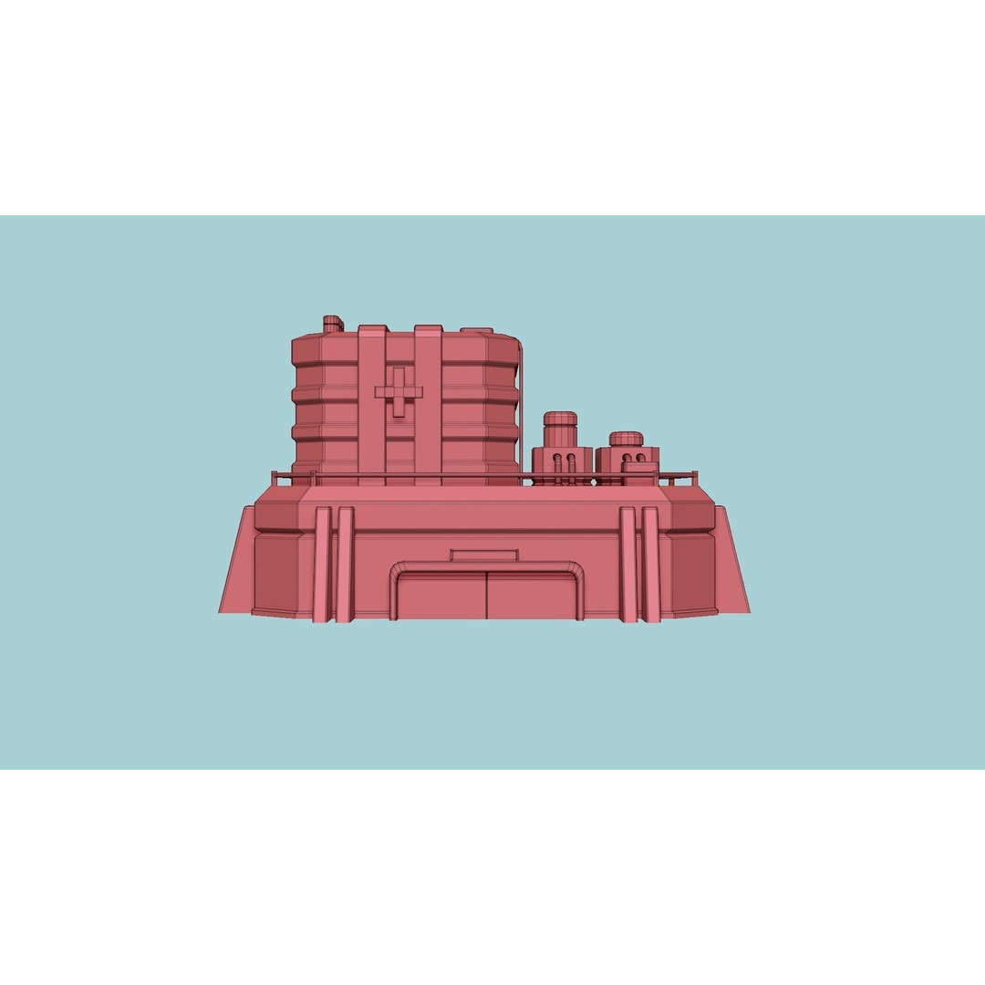 SciFi Hospital 3D Model – Low Poly Exterior Design, FBX, OBJ - View 18