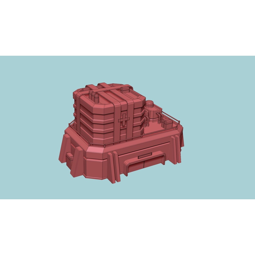 SciFi Hospital 3D Model – Low Poly Exterior Design, FBX, OBJ - View 20