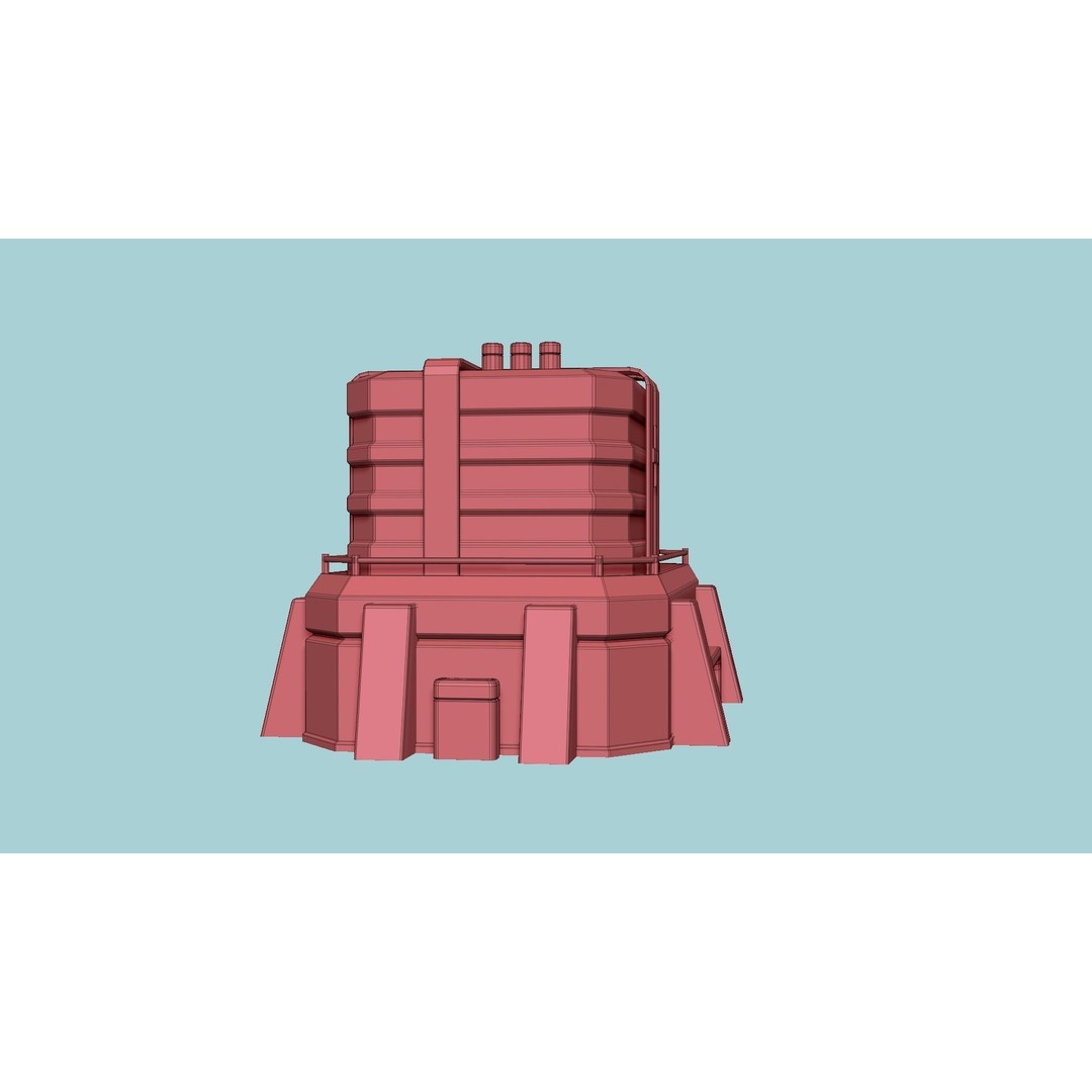 SciFi Hospital 3D Model – Low Poly Exterior Design, FBX, OBJ - View 22