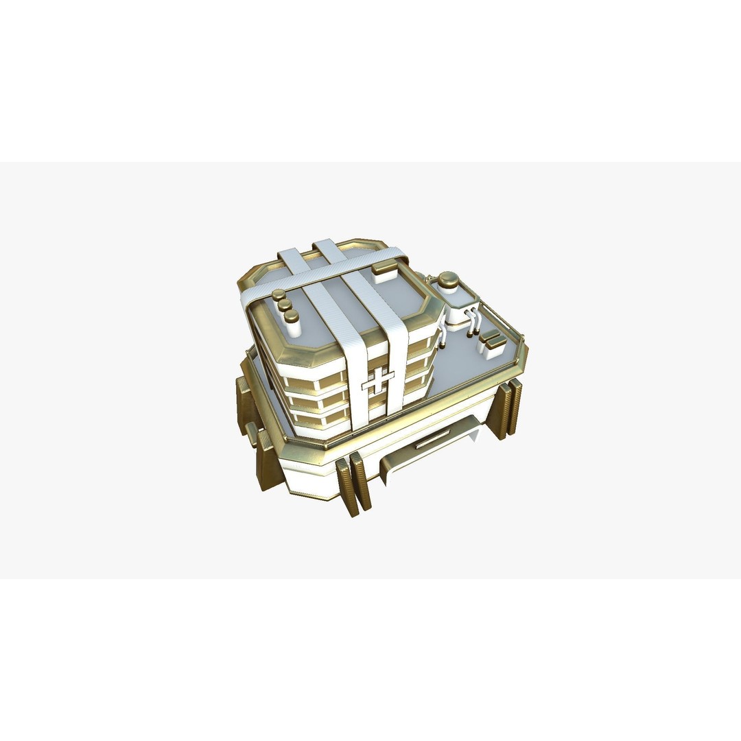 SciFi Hospital 3D Model – Low Poly Exterior Design, FBX, OBJ - View 7