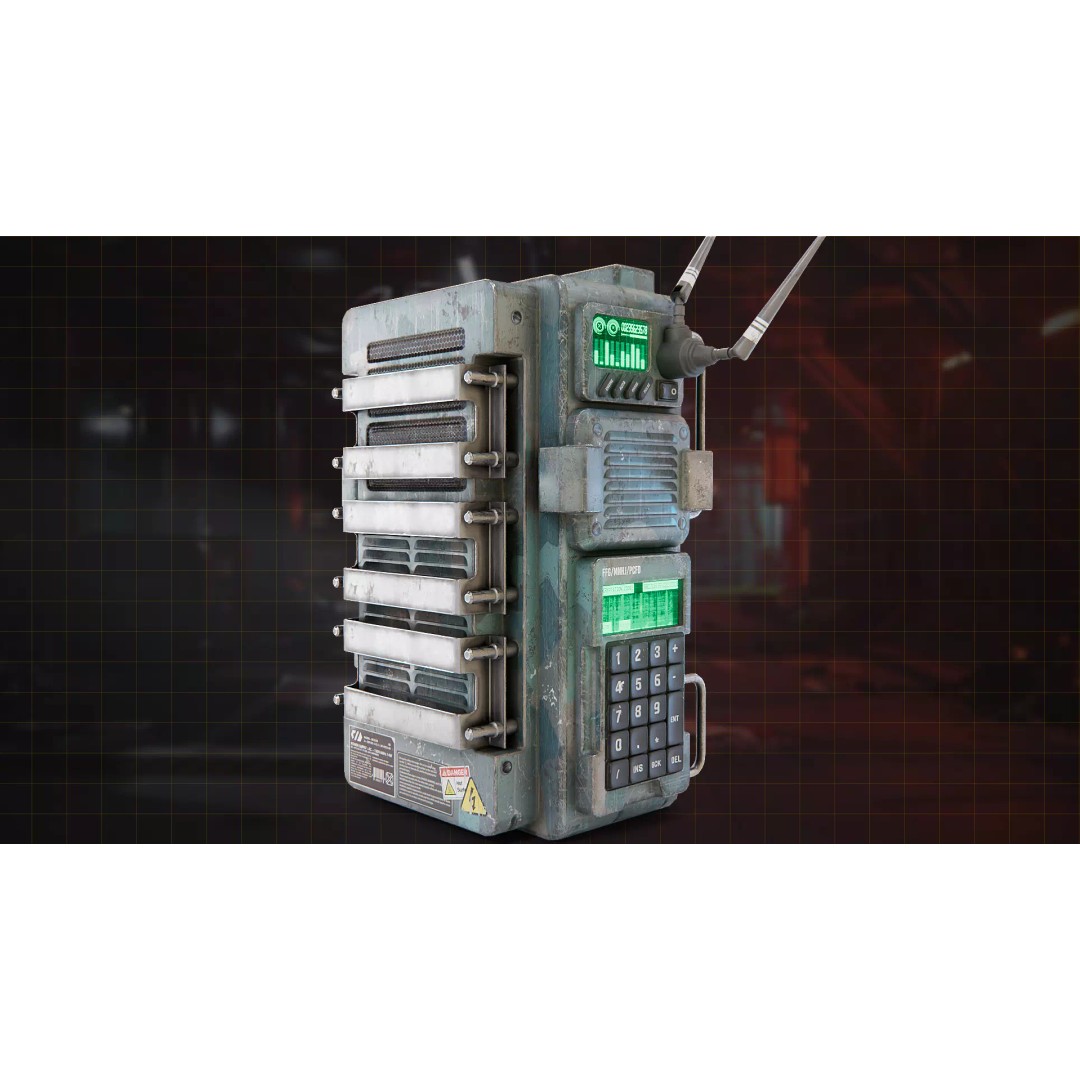 Retro Sci-Fi Computer 3D Model – Low Poly Game Asset, FBX, PBR - View 10