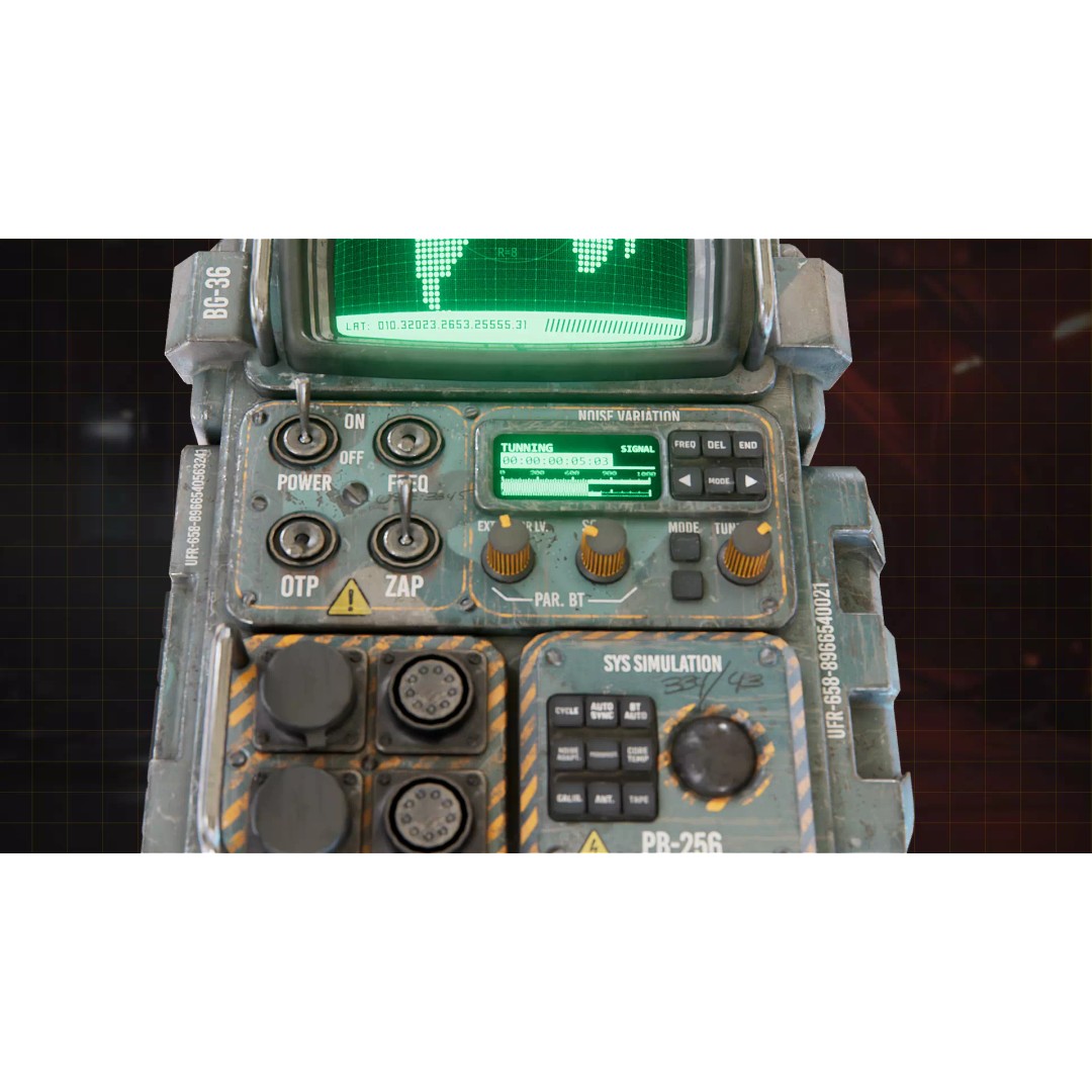Retro Sci-Fi Computer 3D Model – Low Poly Game Asset, FBX, PBR - View 12