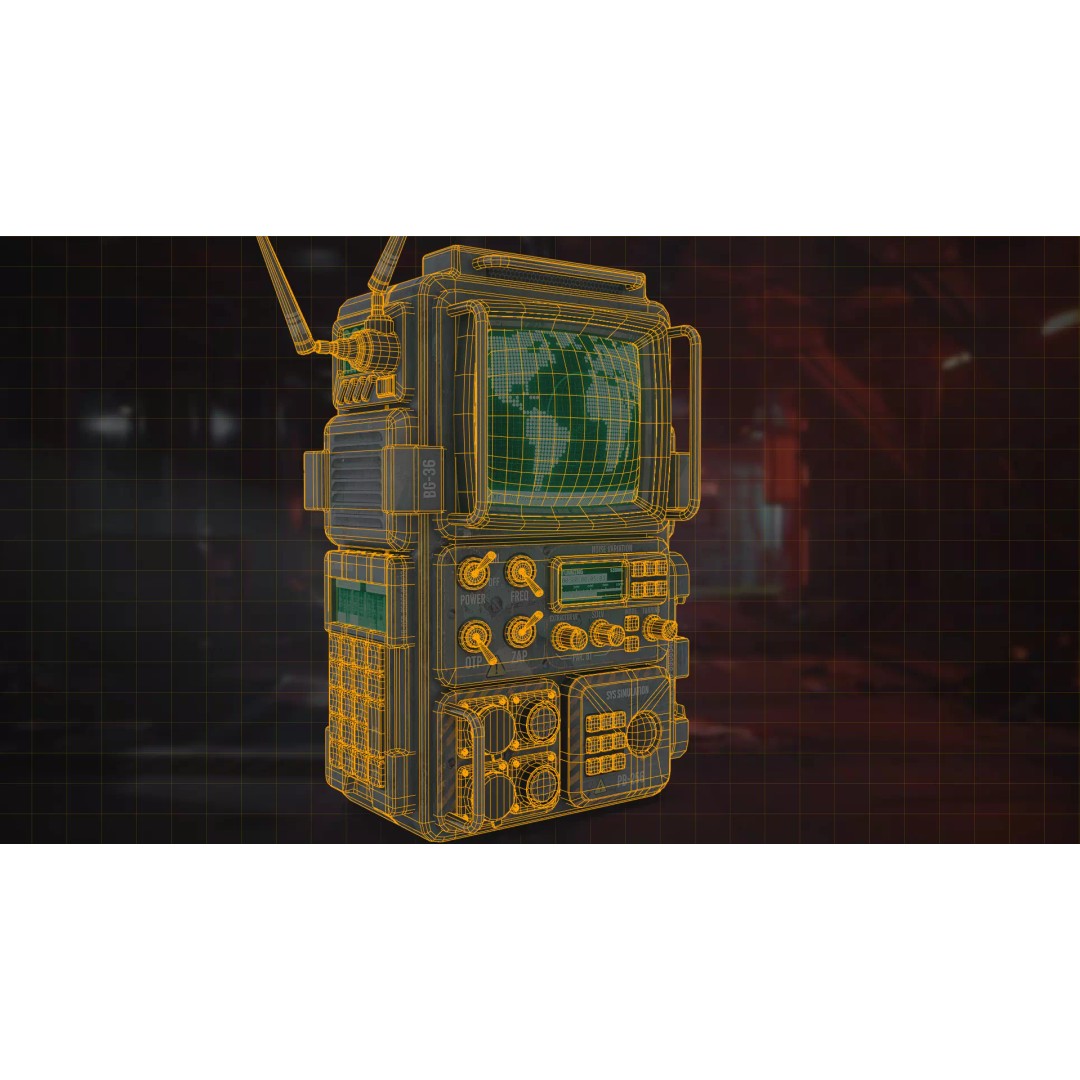 Retro Sci-Fi Computer 3D Model – Low Poly Game Asset, FBX, PBR - View 14