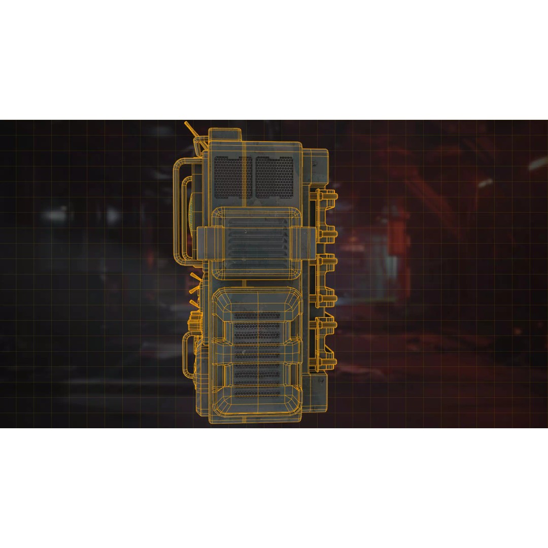 Retro Sci-Fi Computer 3D Model – Low Poly Game Asset, FBX, PBR - View 15