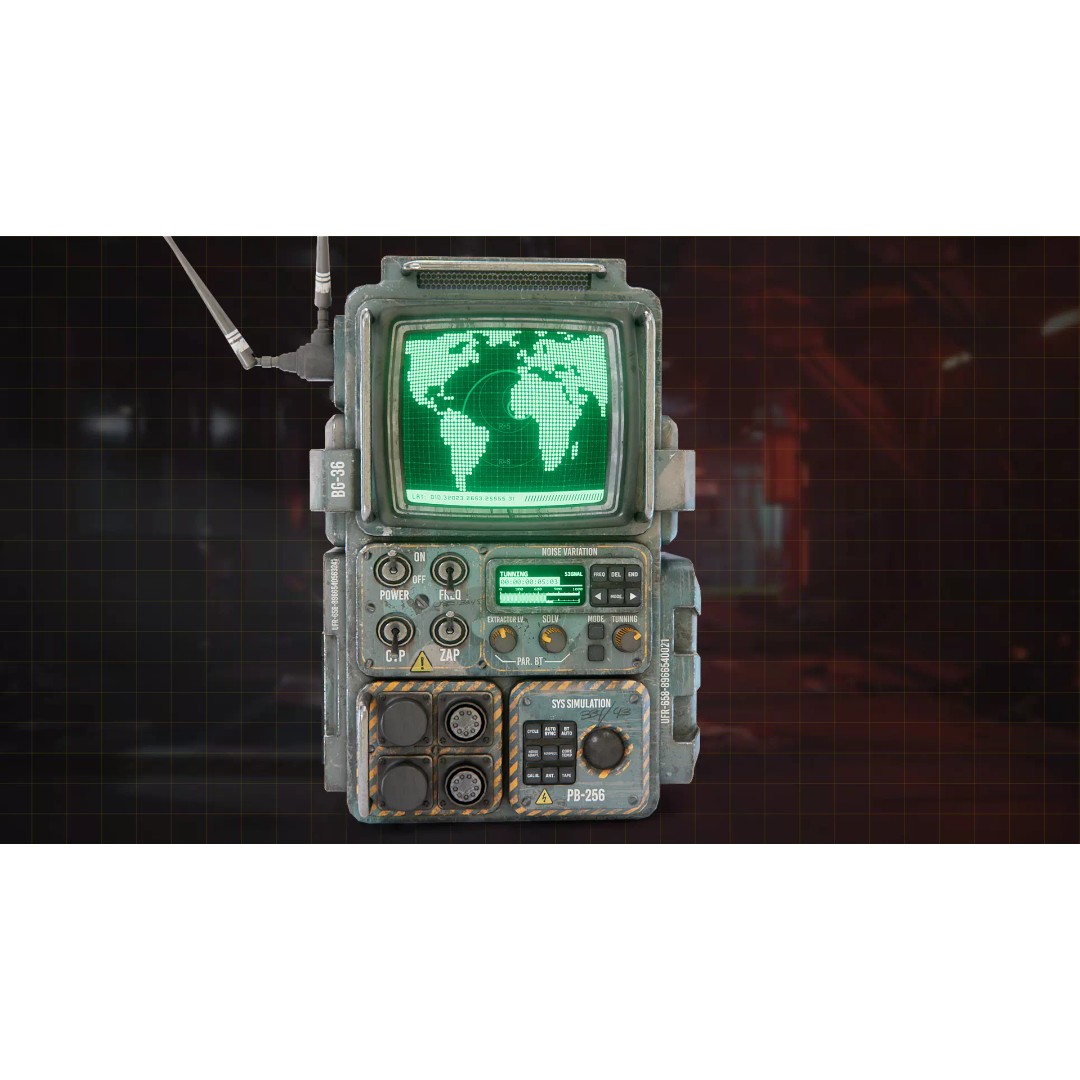 Retro Sci-Fi Computer 3D Model – Low Poly Game Asset, FBX, PBR - View 4