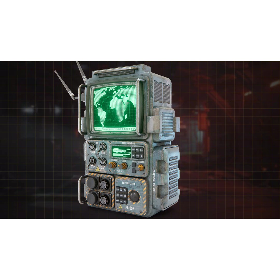 Retro Sci-Fi Computer 3D Model – Low Poly Game Asset, FBX, PBR - View 5