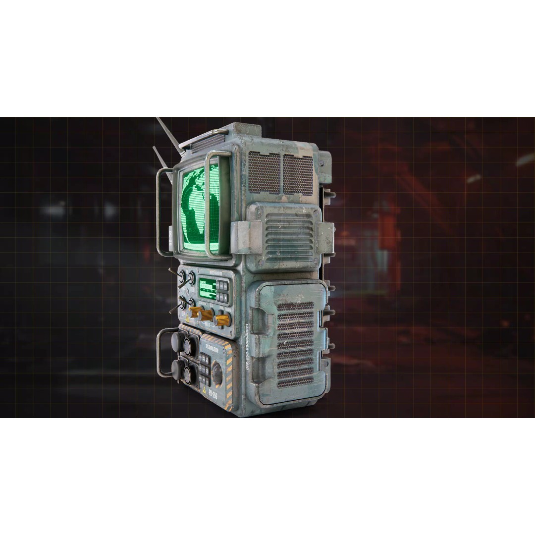 Retro Sci-Fi Computer 3D Model – Low Poly Game Asset, FBX, PBR - View 6