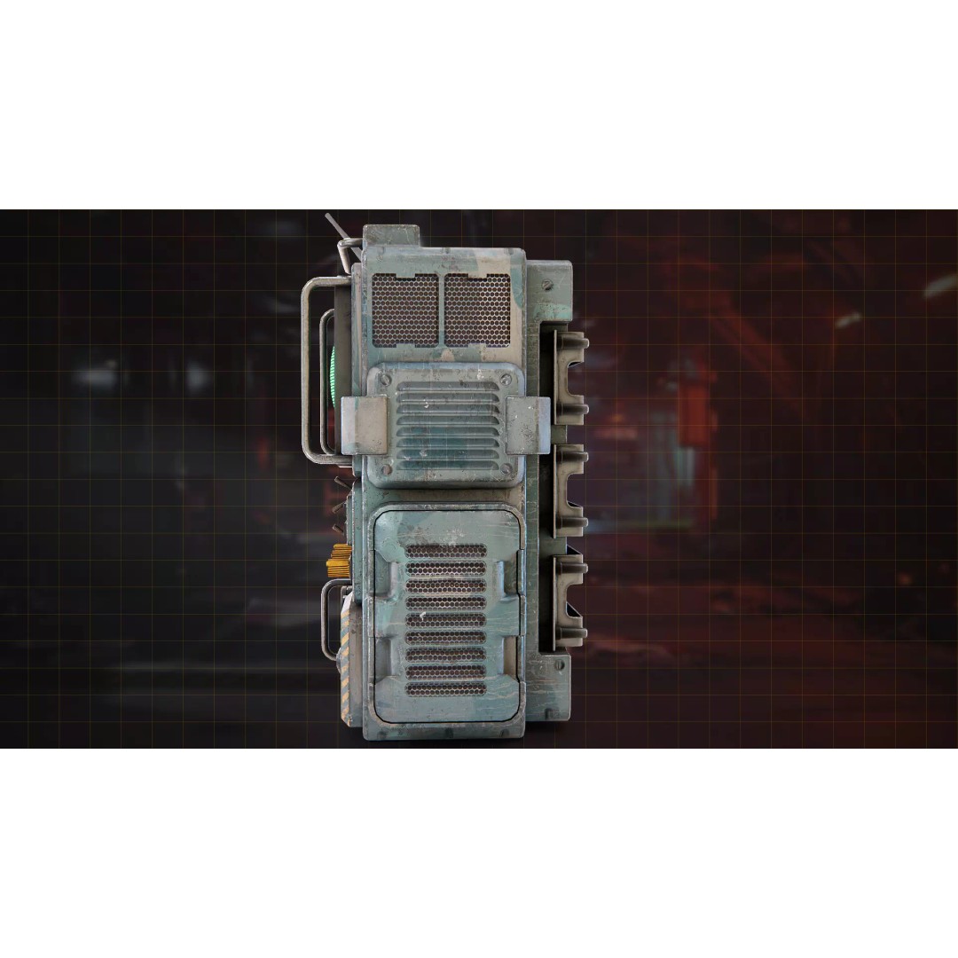 Retro Sci-Fi Computer 3D Model – Low Poly Game Asset, FBX, PBR - View 7