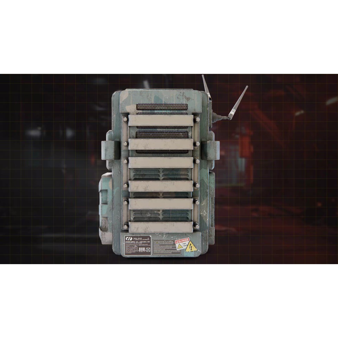 Retro Sci-Fi Computer 3D Model – Low Poly Game Asset, FBX, PBR - View 9