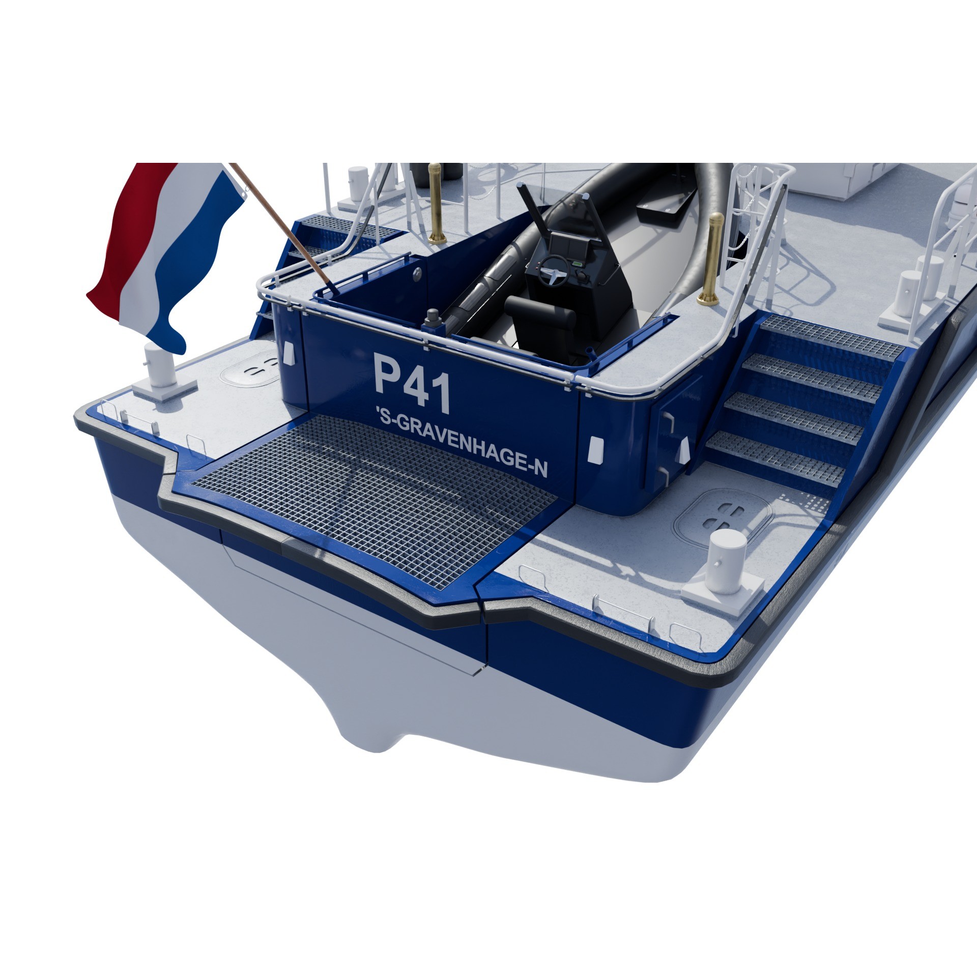 Politieboot P41 - Game-Ready 3D Model - View 10