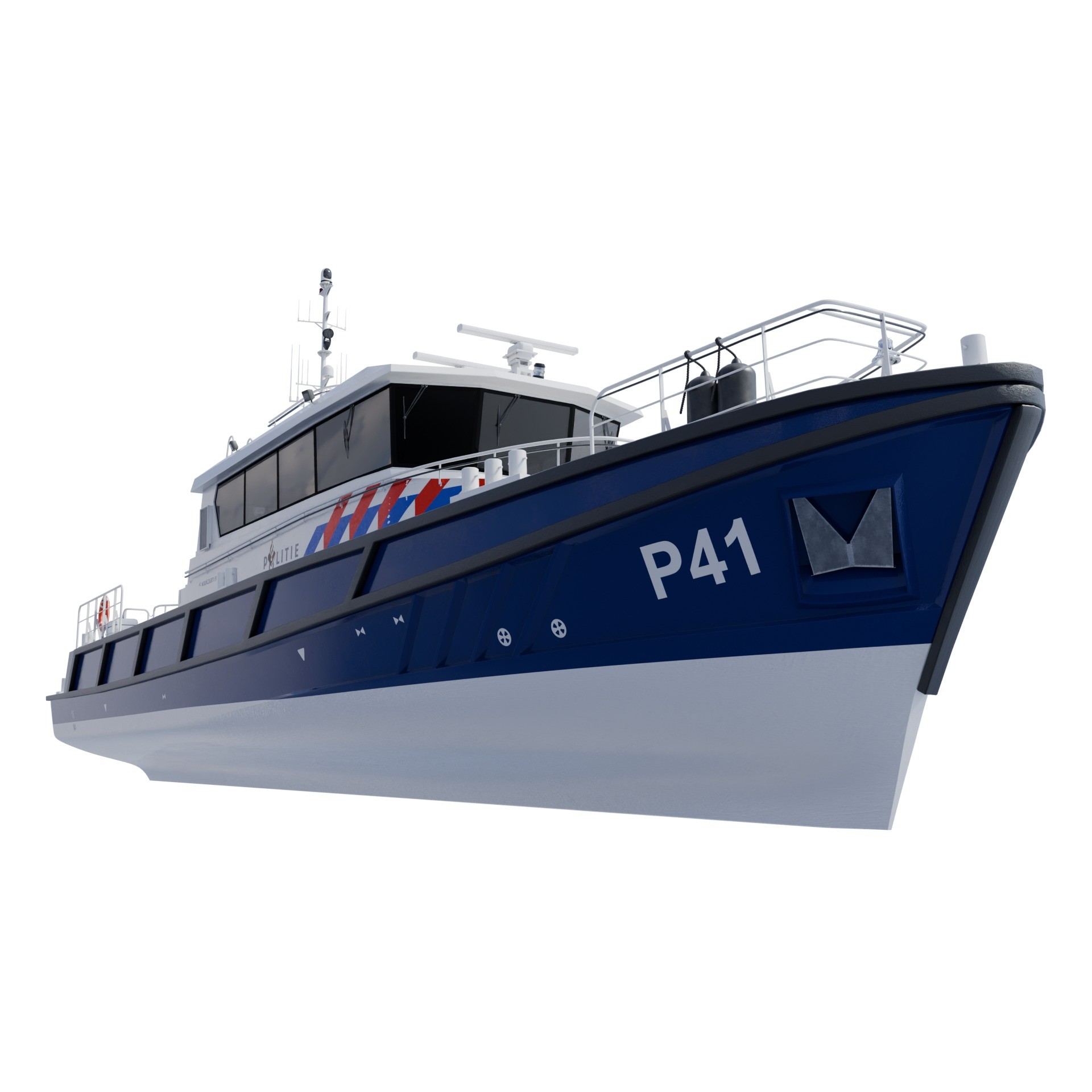 Politieboot P41 - Game-Ready 3D Model - View 11