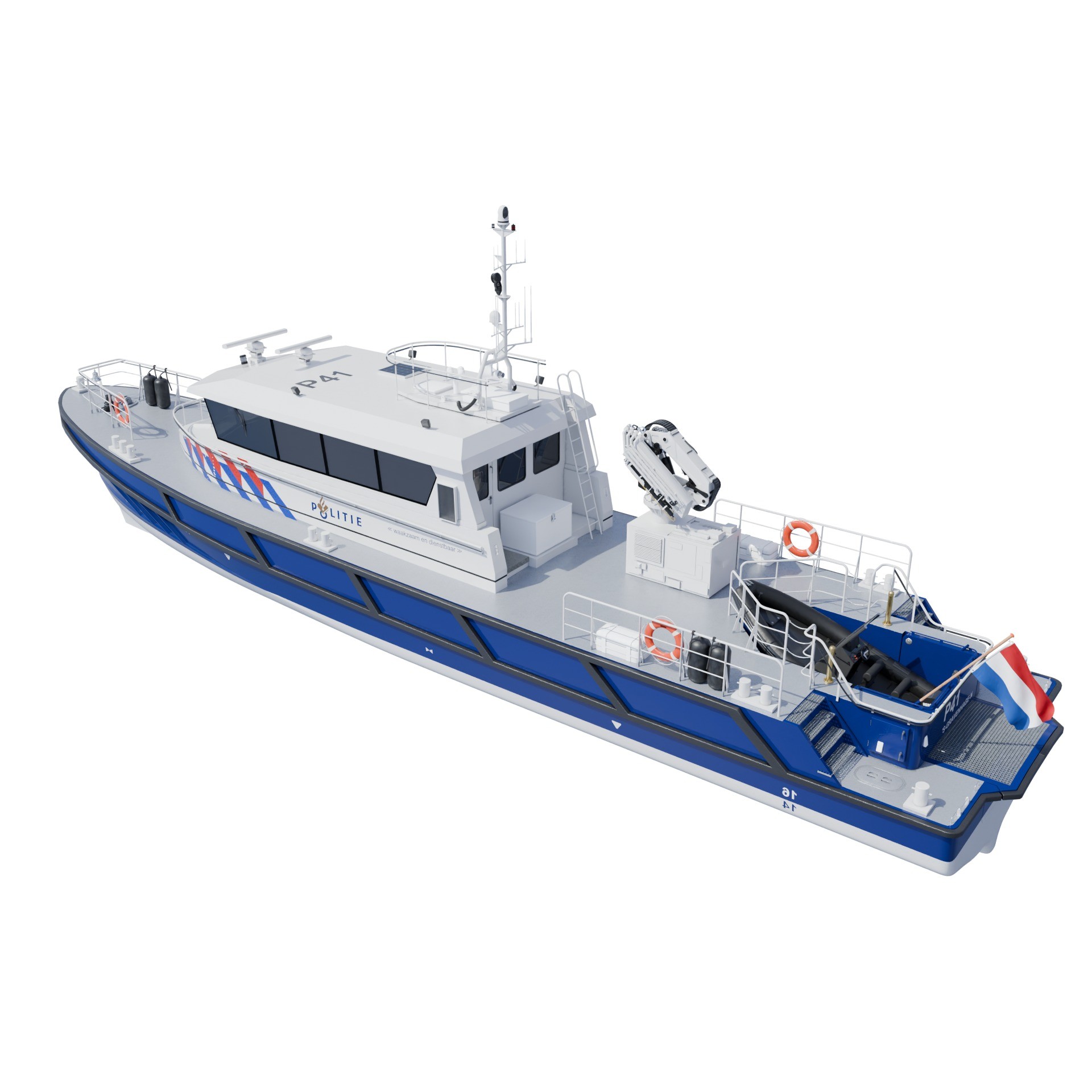 Politieboot P41 - Game-Ready 3D Model - View 3