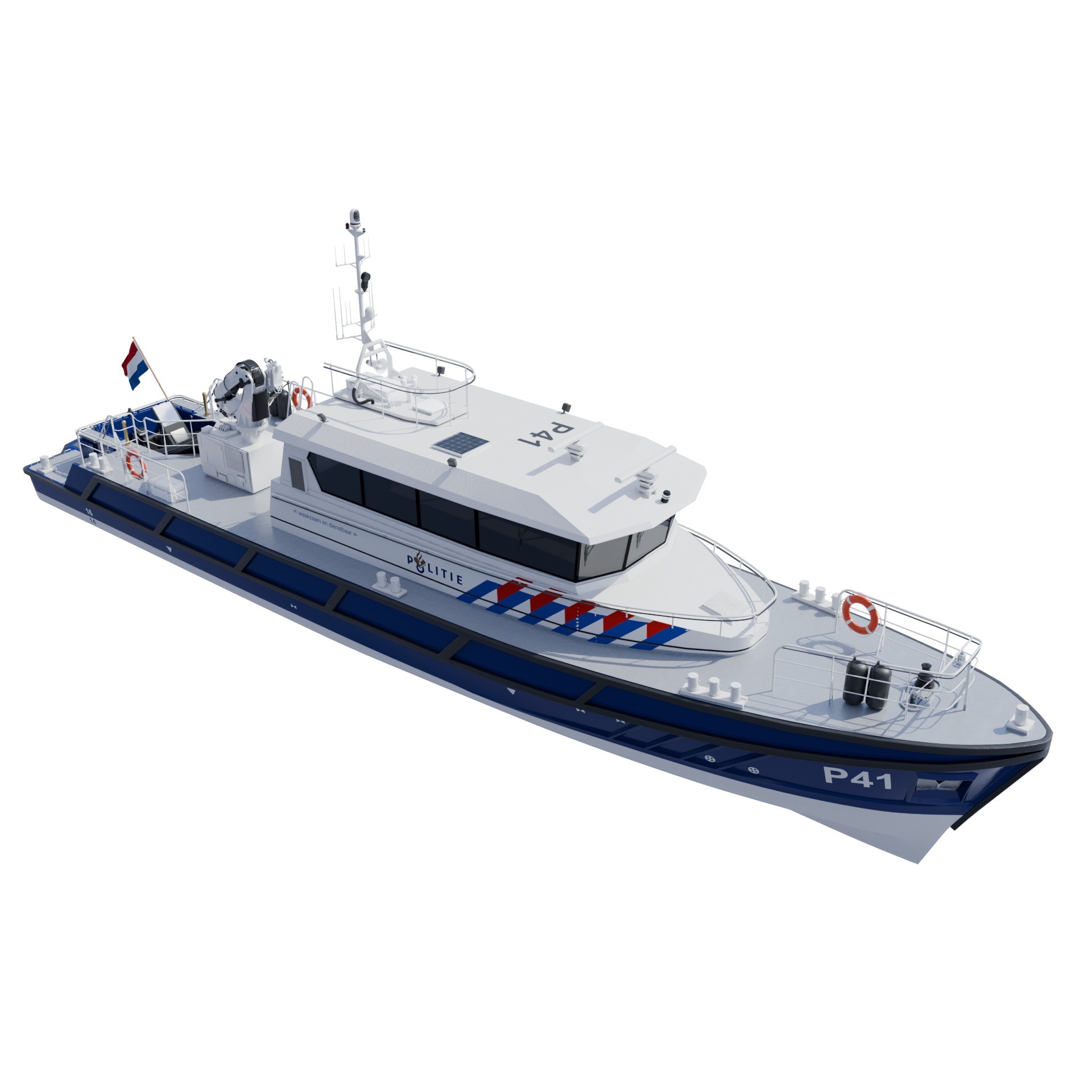 Politieboot P41 - Game-Ready 3D Model - View 5