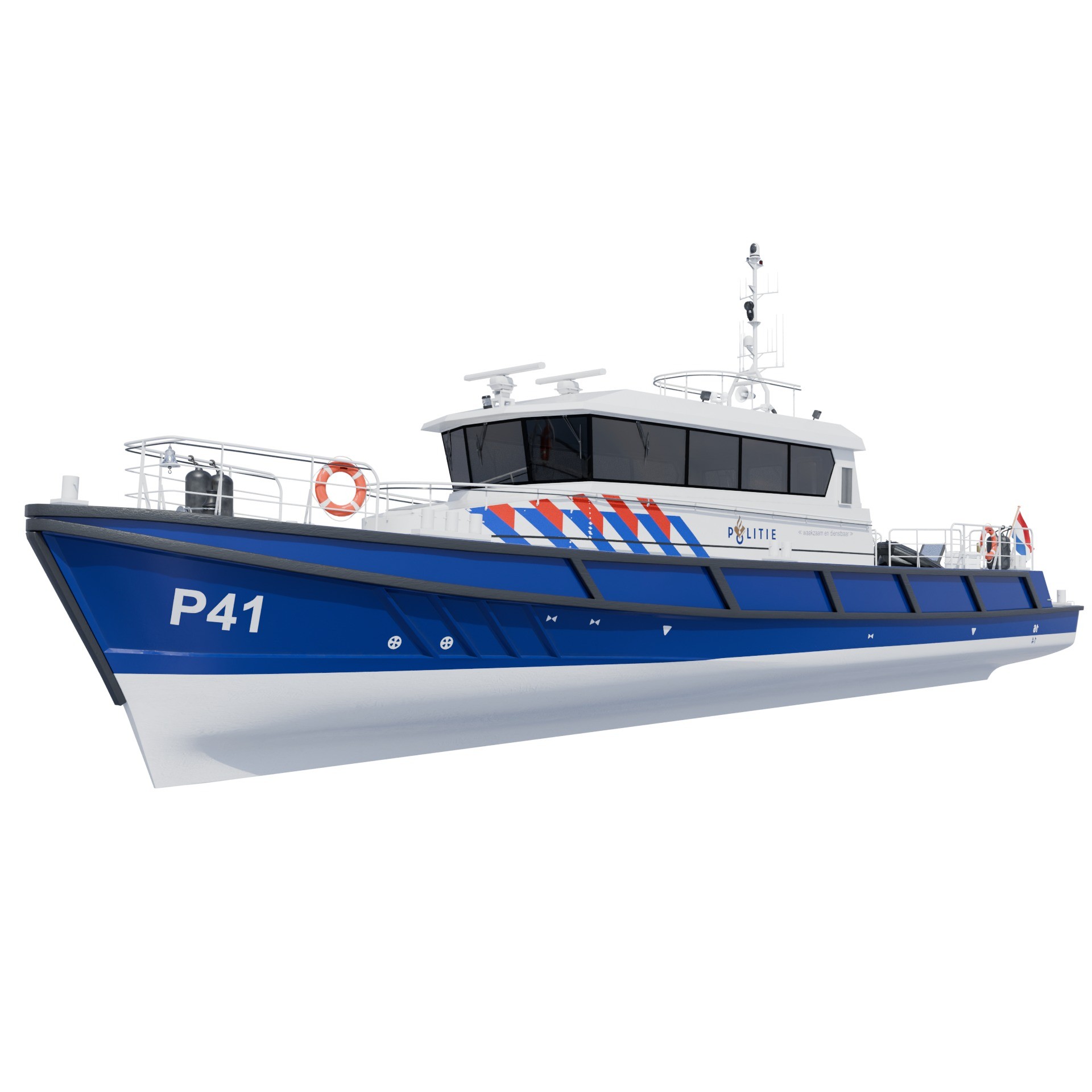 Politieboot P41 - Game-Ready 3D Model - View 8