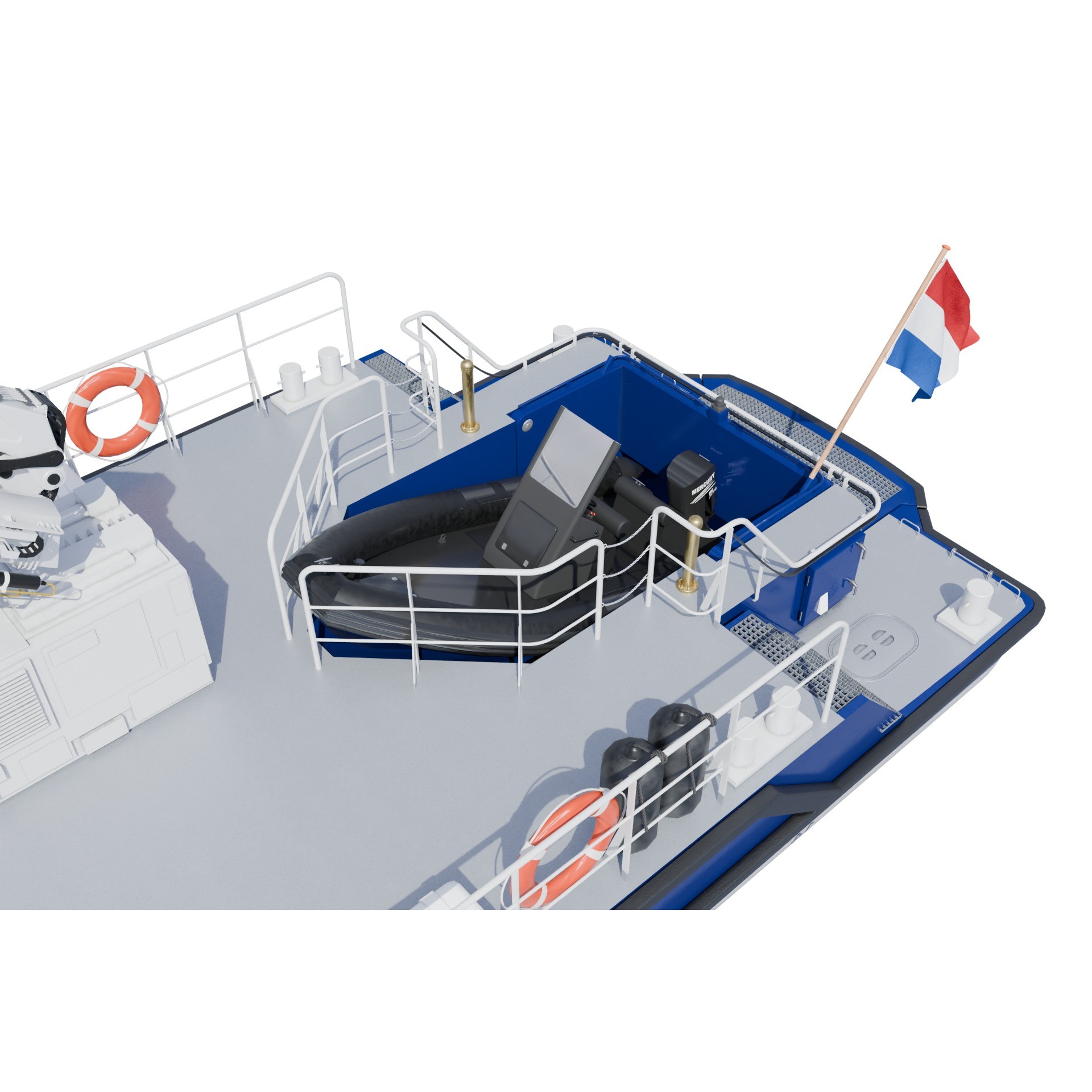 Politieboot P41 - Game-Ready 3D Model - View 9