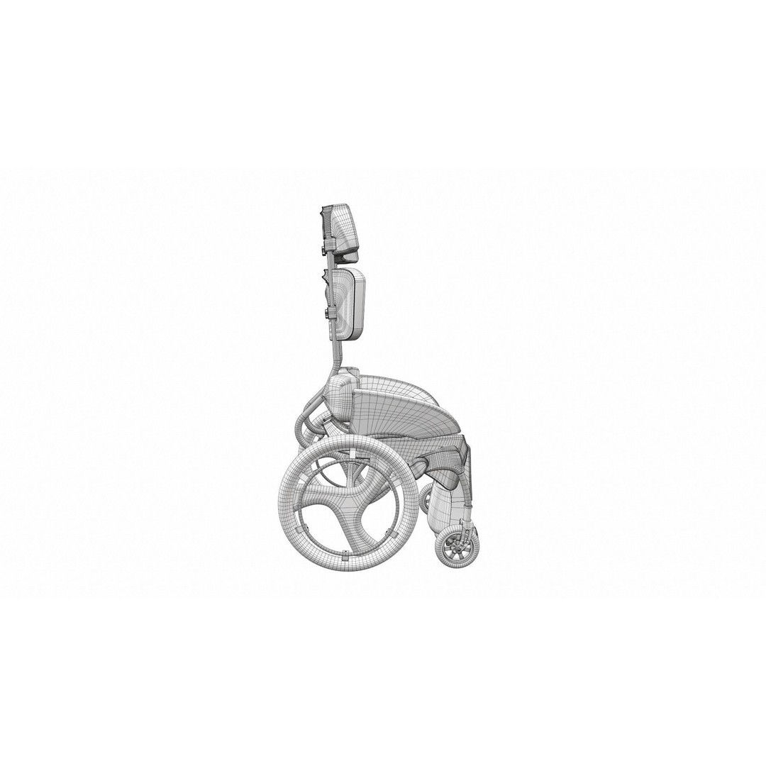 Wheelchair 3D Model – High Poly PBR Asset for Medical Visualization - View 14