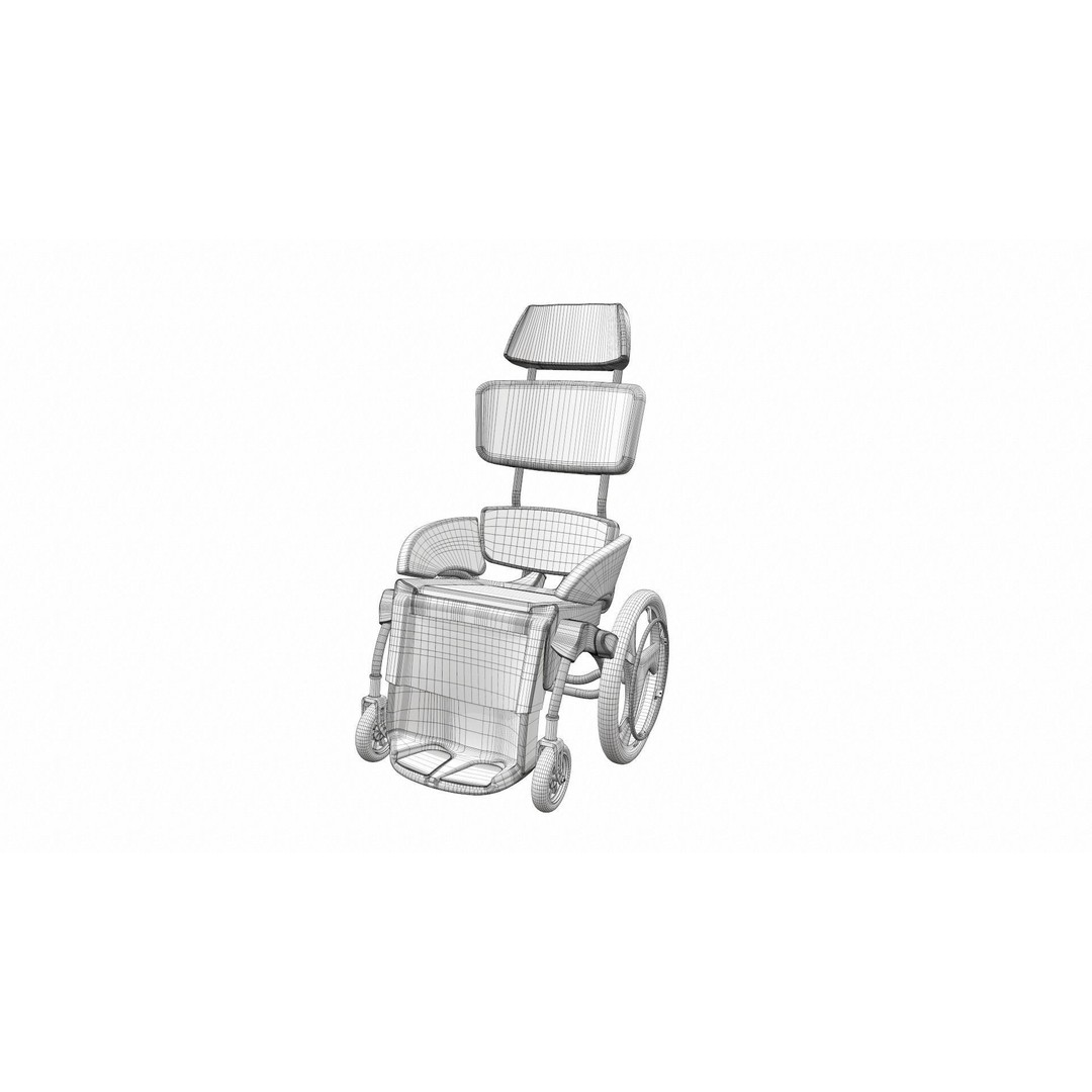 Wheelchair 3D Model – High Poly PBR Asset for Medical Visualization - View 15