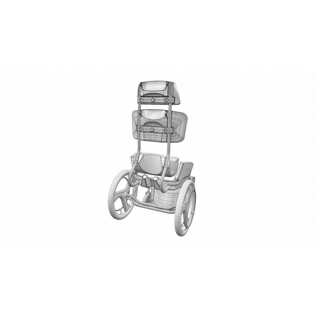 Wheelchair 3D Model – High Poly PBR Asset for Medical Visualization - View 16