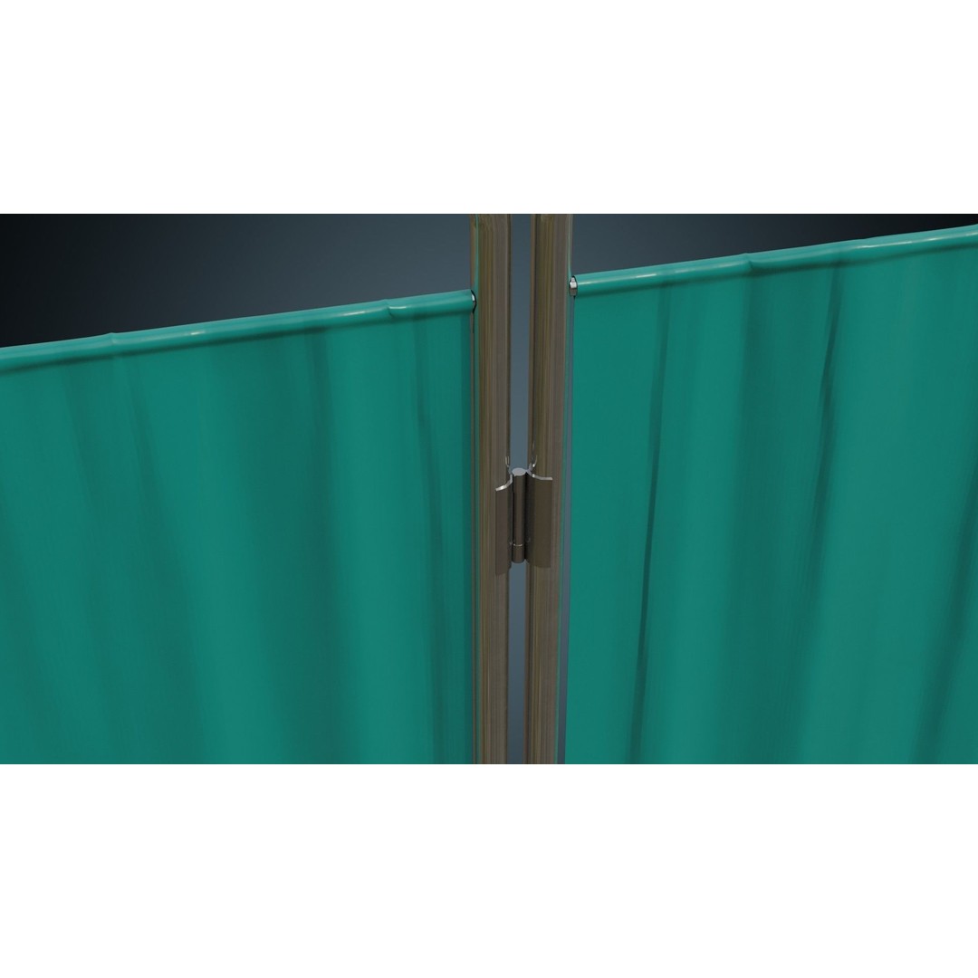 Standing Curtain 3D Model – Low Poly Medical Room Divider, FBX - View 10