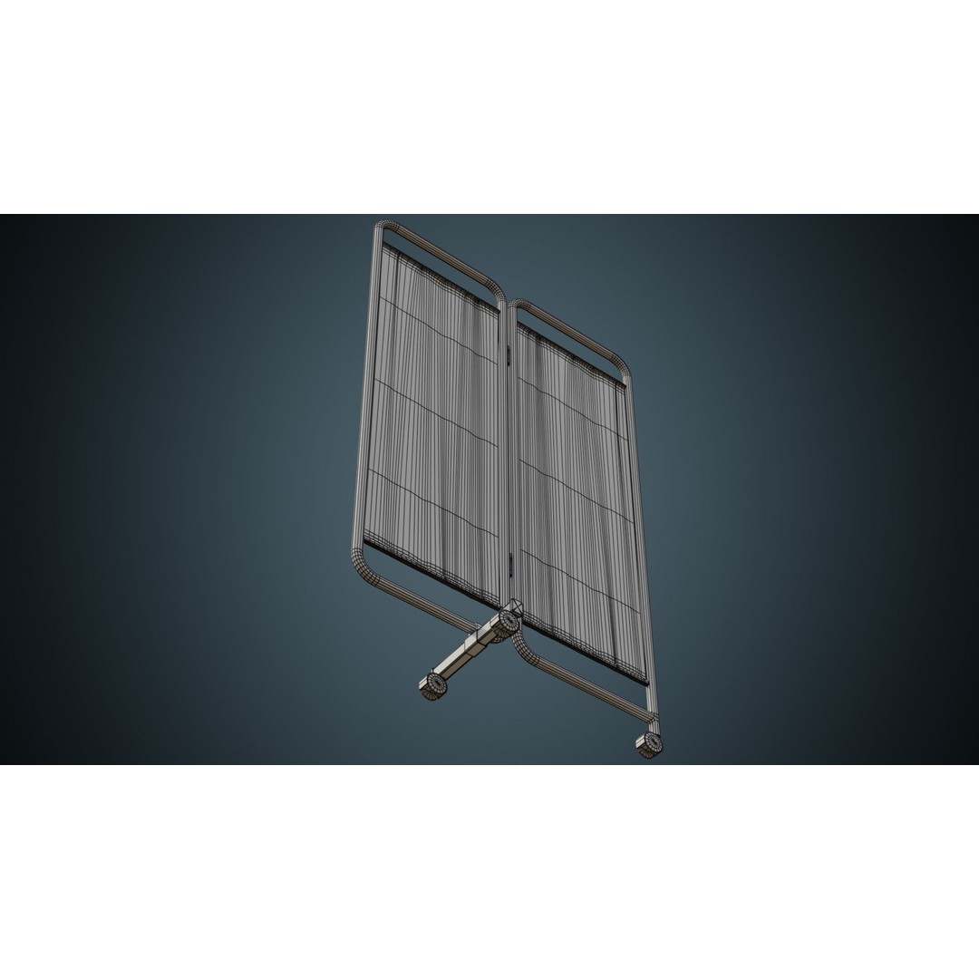 Standing Curtain 3D Model – Low Poly Medical Room Divider, FBX - View 12