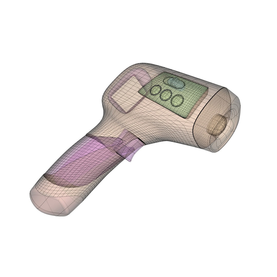 Digital Infrared Thermometer 3D Model – High Poly Medical Equipment, FBX, OBJ