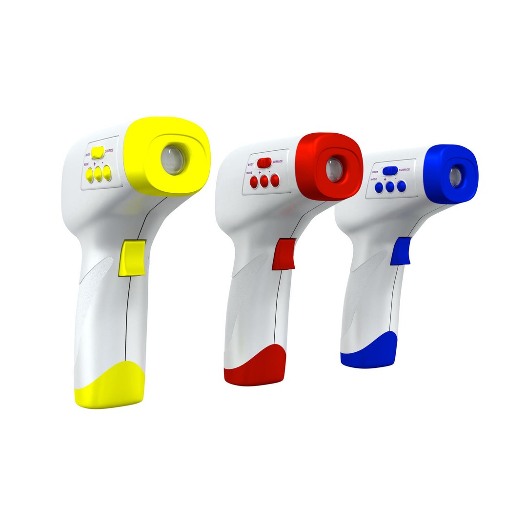 Digital Infrared Thermometer 3D Model – High Poly Medical Equipment, FBX, OBJ - View 13
