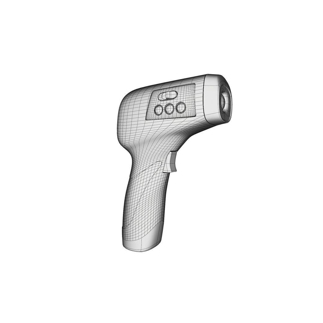 Digital Infrared Thermometer 3D Model – High Poly Medical Equipment, FBX, OBJ - View 15