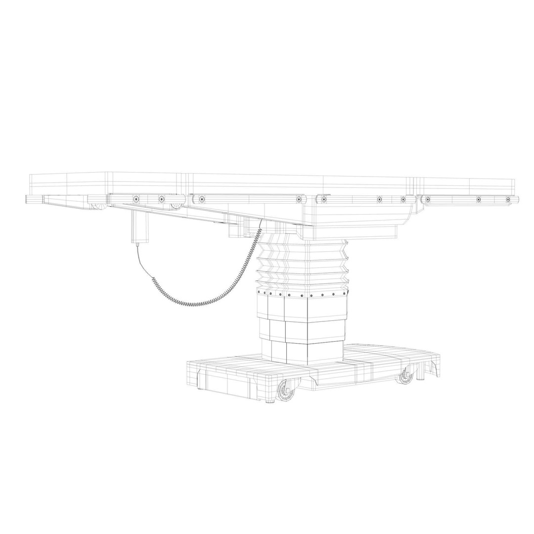 Surgical Bed 3D Model – Low Poly Medical Asset, FBX, OBJ