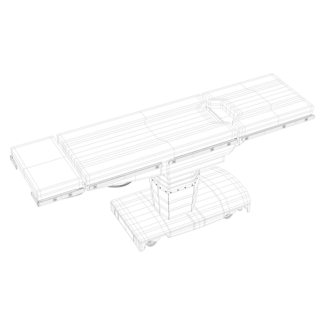Surgical Bed 3D Model – Low Poly Medical Asset, FBX, OBJ - View 13