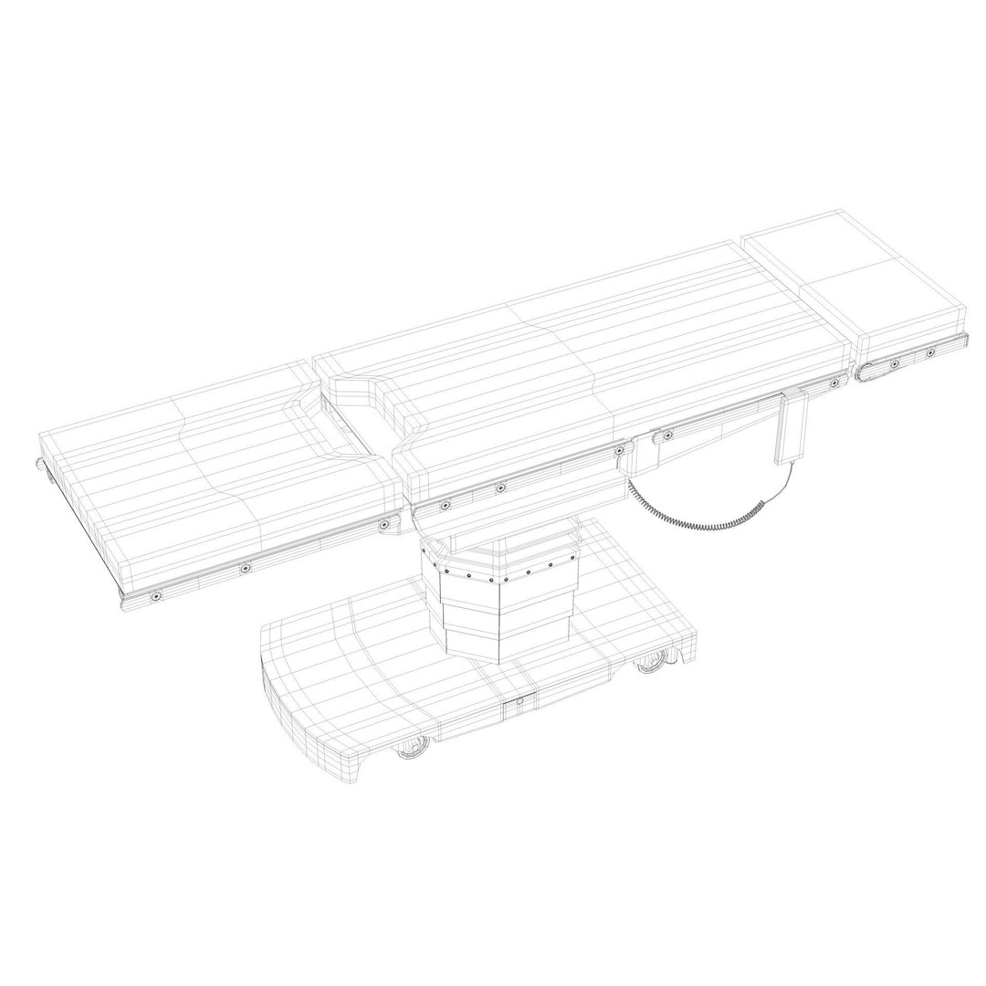 Surgical Bed 3D Model – Low Poly Medical Asset, FBX, OBJ - View 14
