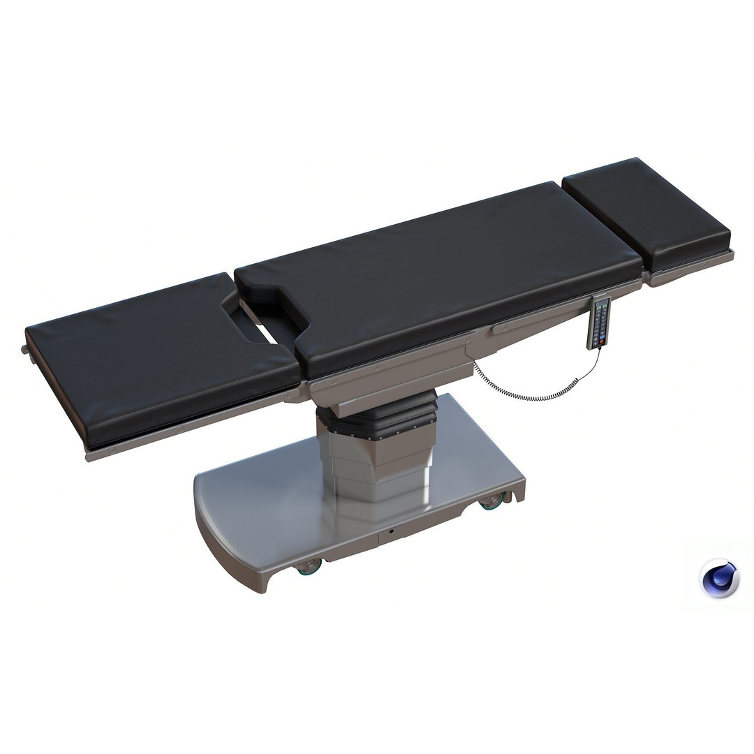 Surgical Bed 3D Model – Low Poly Medical Asset, FBX, OBJ - View 3
